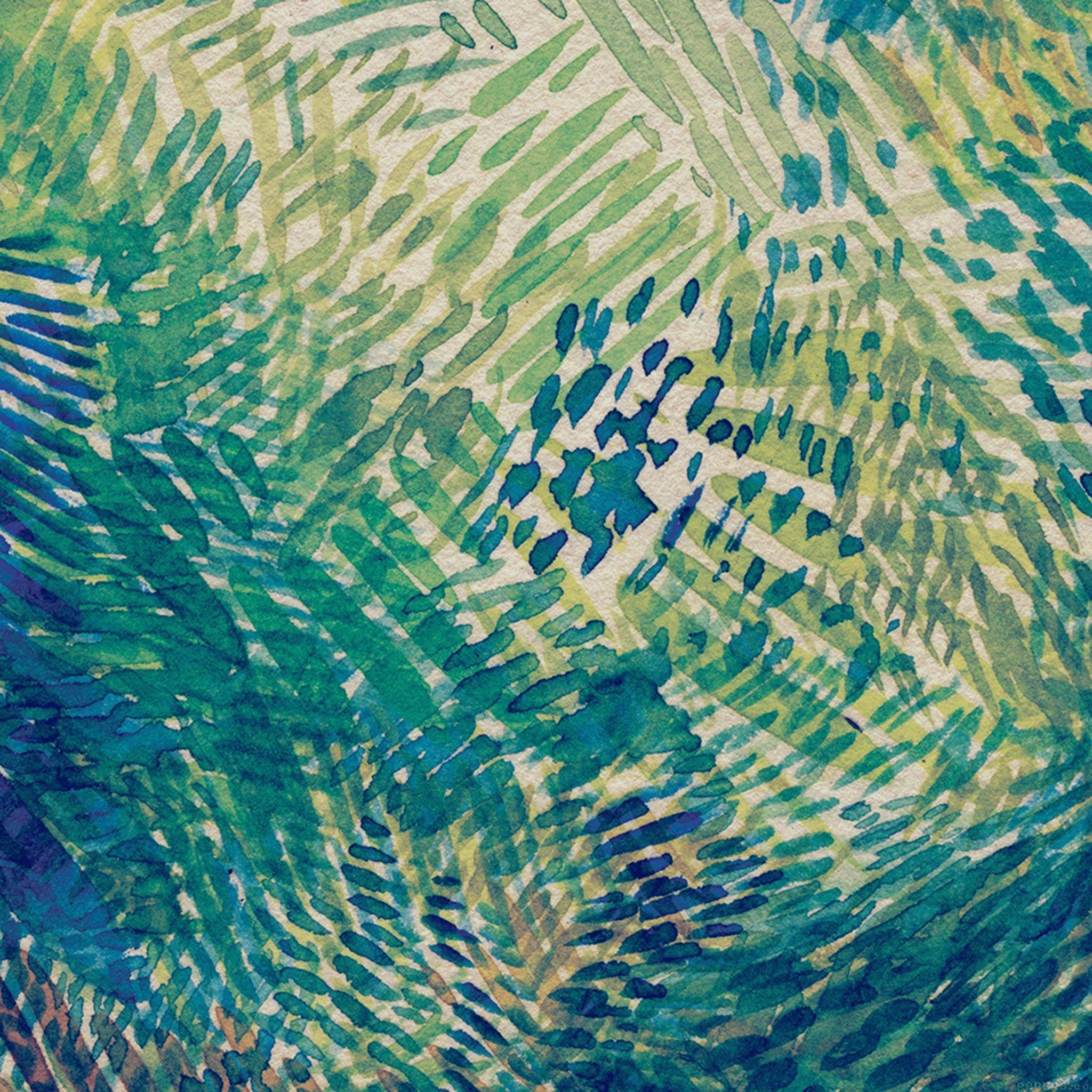 2048x2048 Spring Art Dark Blue Watercolor Pattern iPad Air Wallpaper Free Download