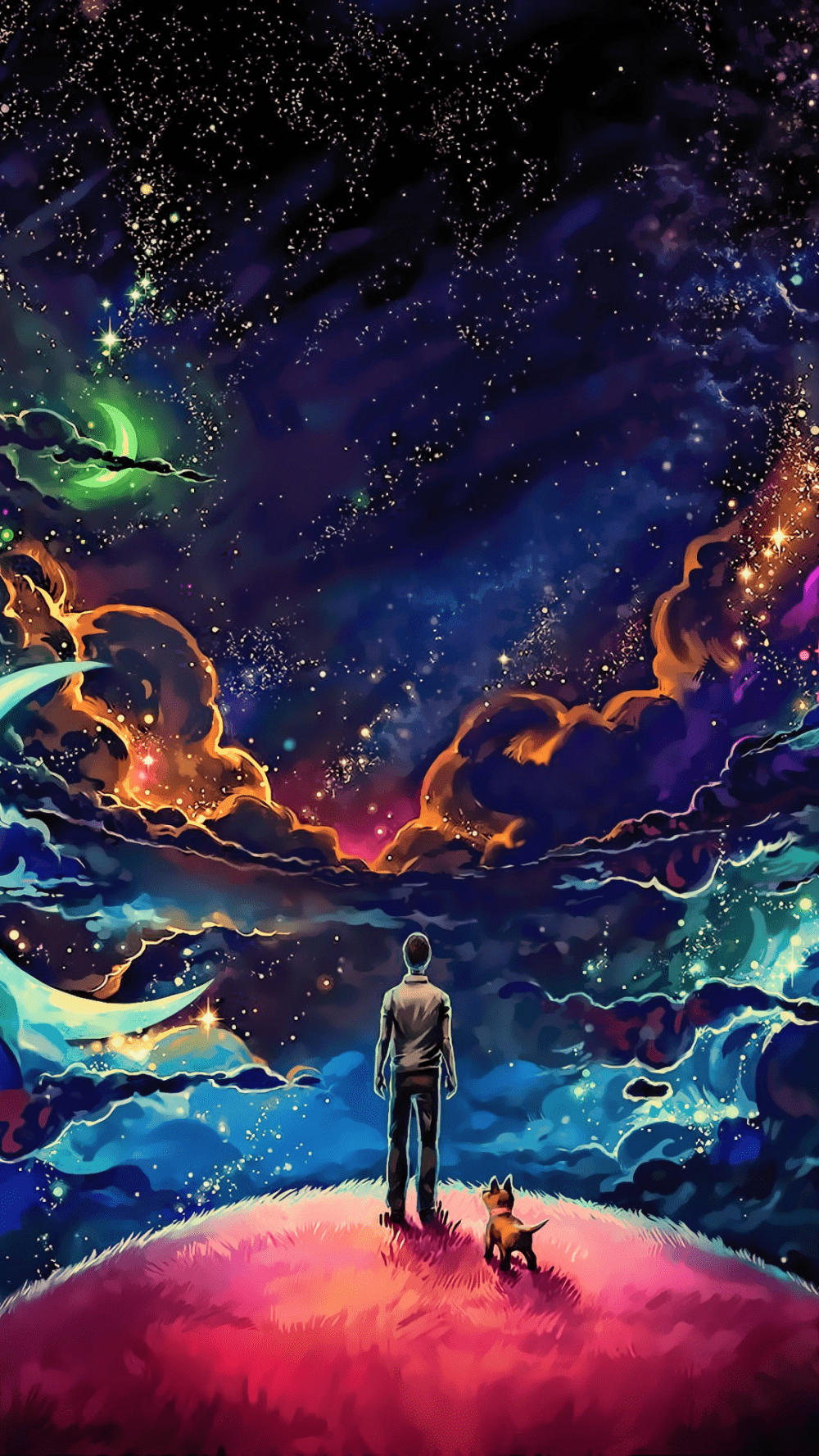 1000x1777 Fhd Man And Dog Wallpaper. Galaxy wallpaper, Man and dog, Art wallpaper