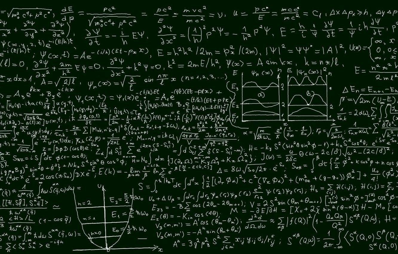 1332x850 Wallpaper formula, dual monitor, physics, school Board, Einstein, Science image for desktop, section разное