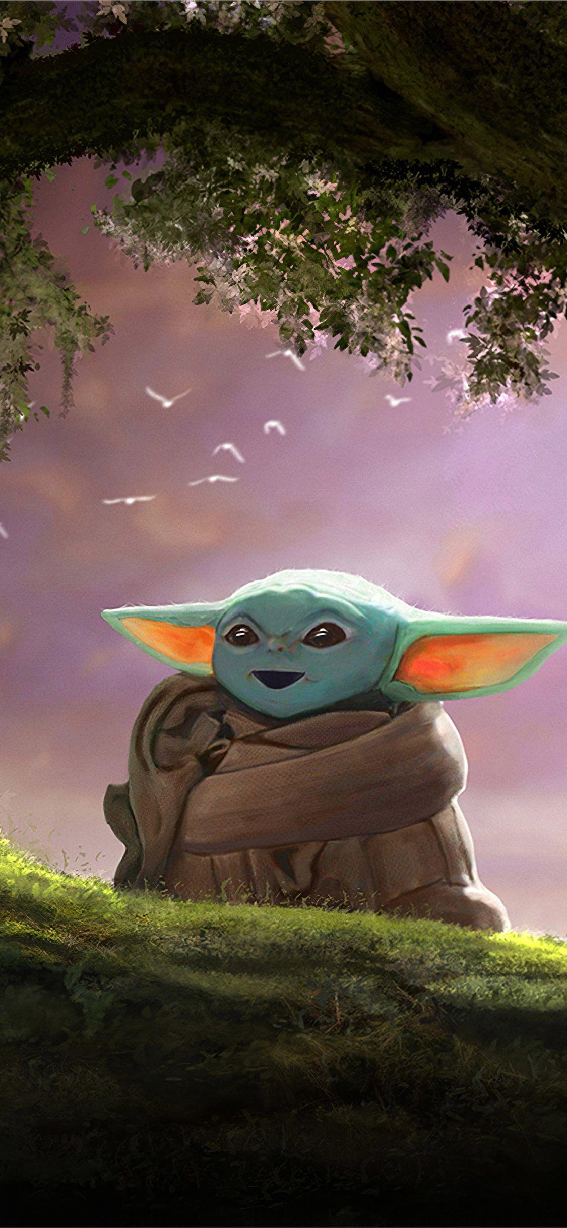 1125x2436 Baby yoda iPhone X HD Wallpaper