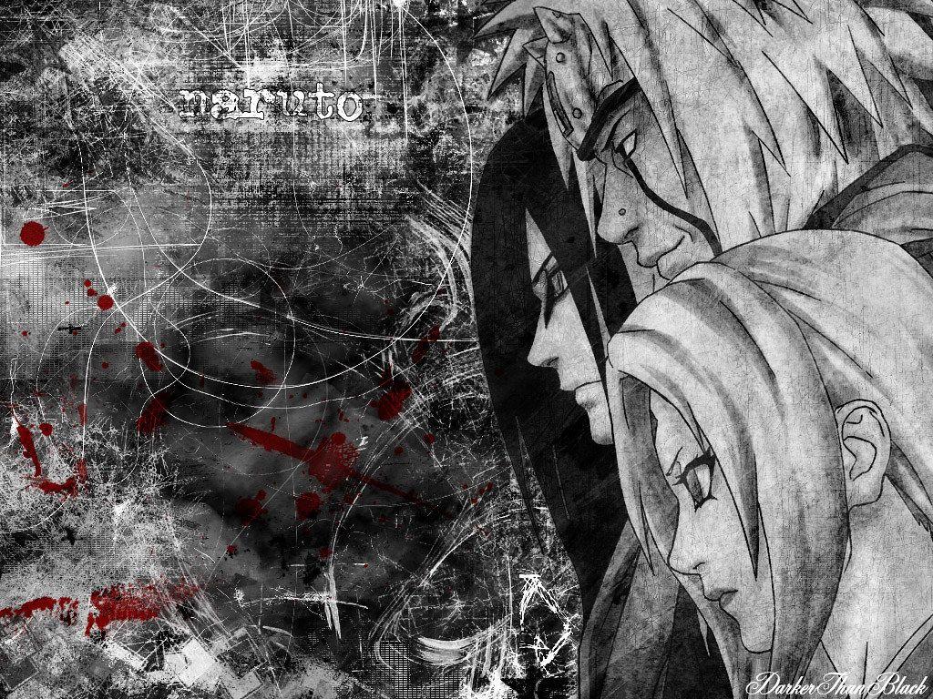 1024x768 Naruto Wallpaper Orochimaru, Jiriaya, Tsunade, Sannin 74