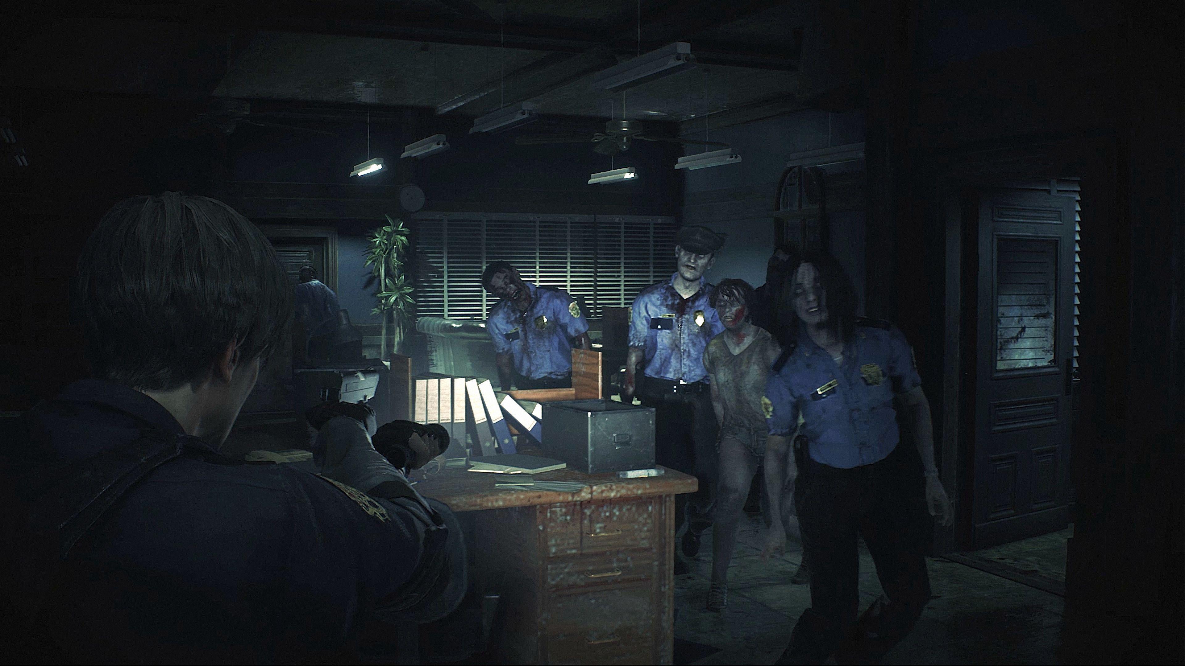 3840x2160 Resident Evil 2 Remake Leon Kennedy Police Zombies 4K