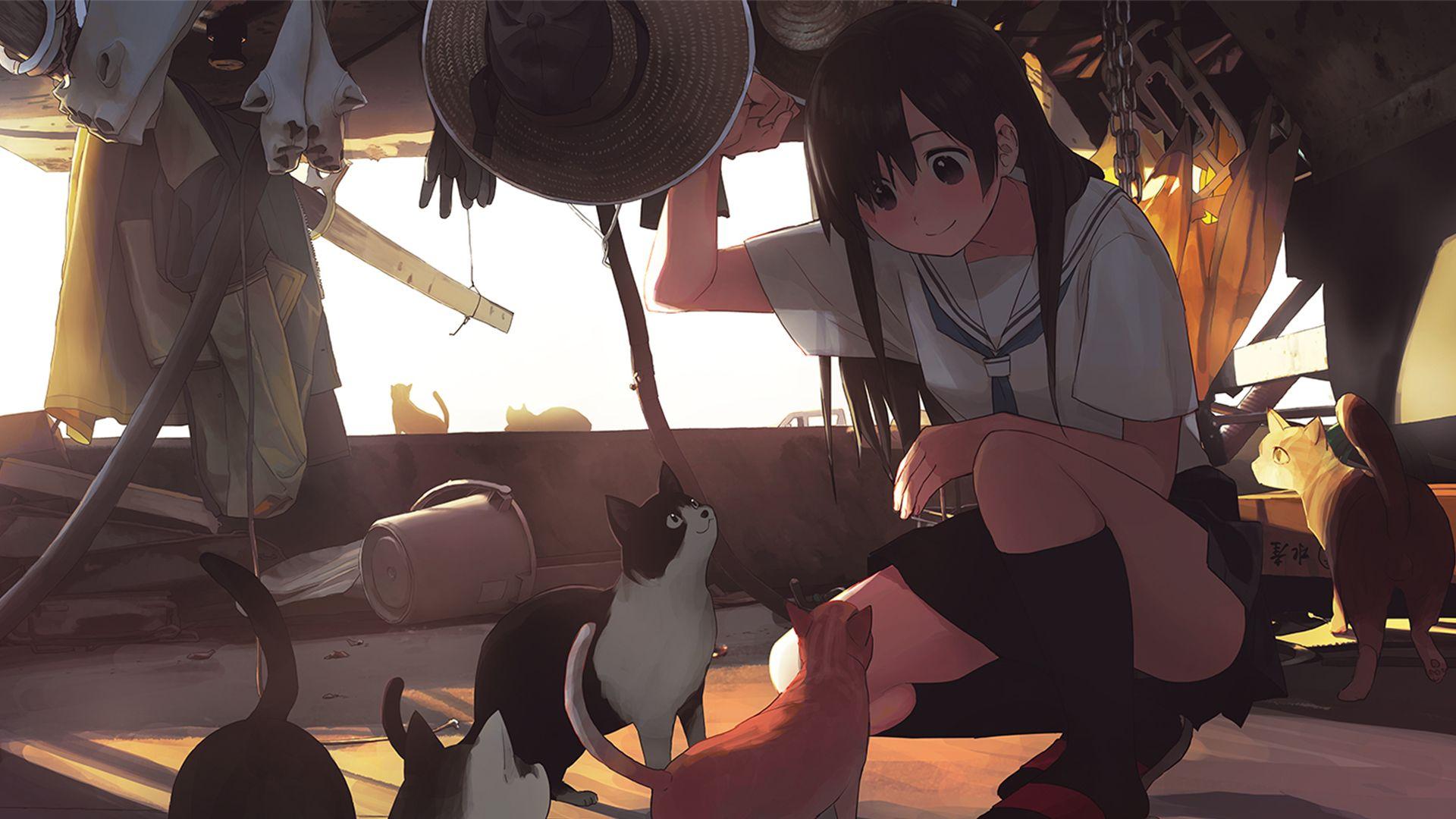 1920x1080 Cat Girl Wallpaper:1920x1080