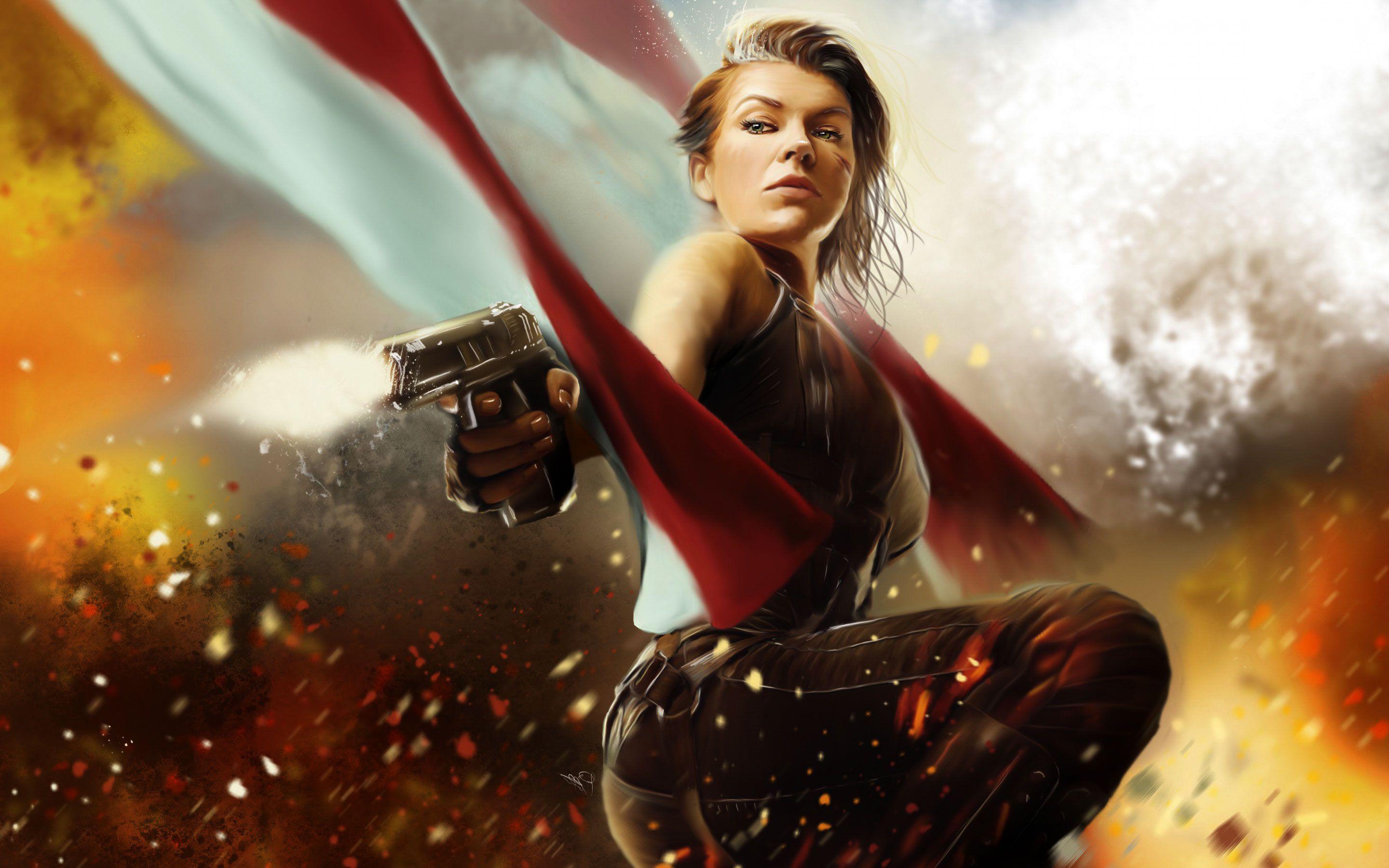 2880x1800 Milla Jovovich Resident Evil Wallpaper
