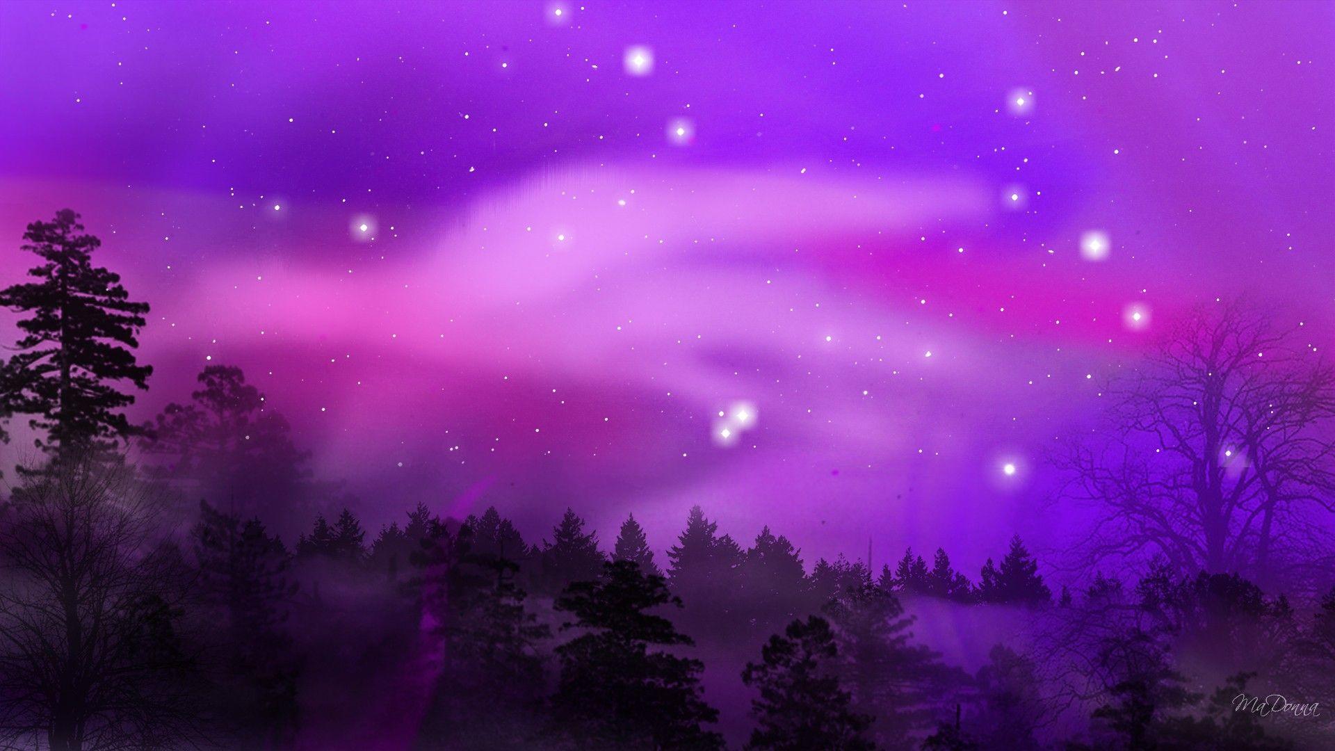 1920x1080 Purple Northern Lights Wallpaper Picture > Minionswallpaper