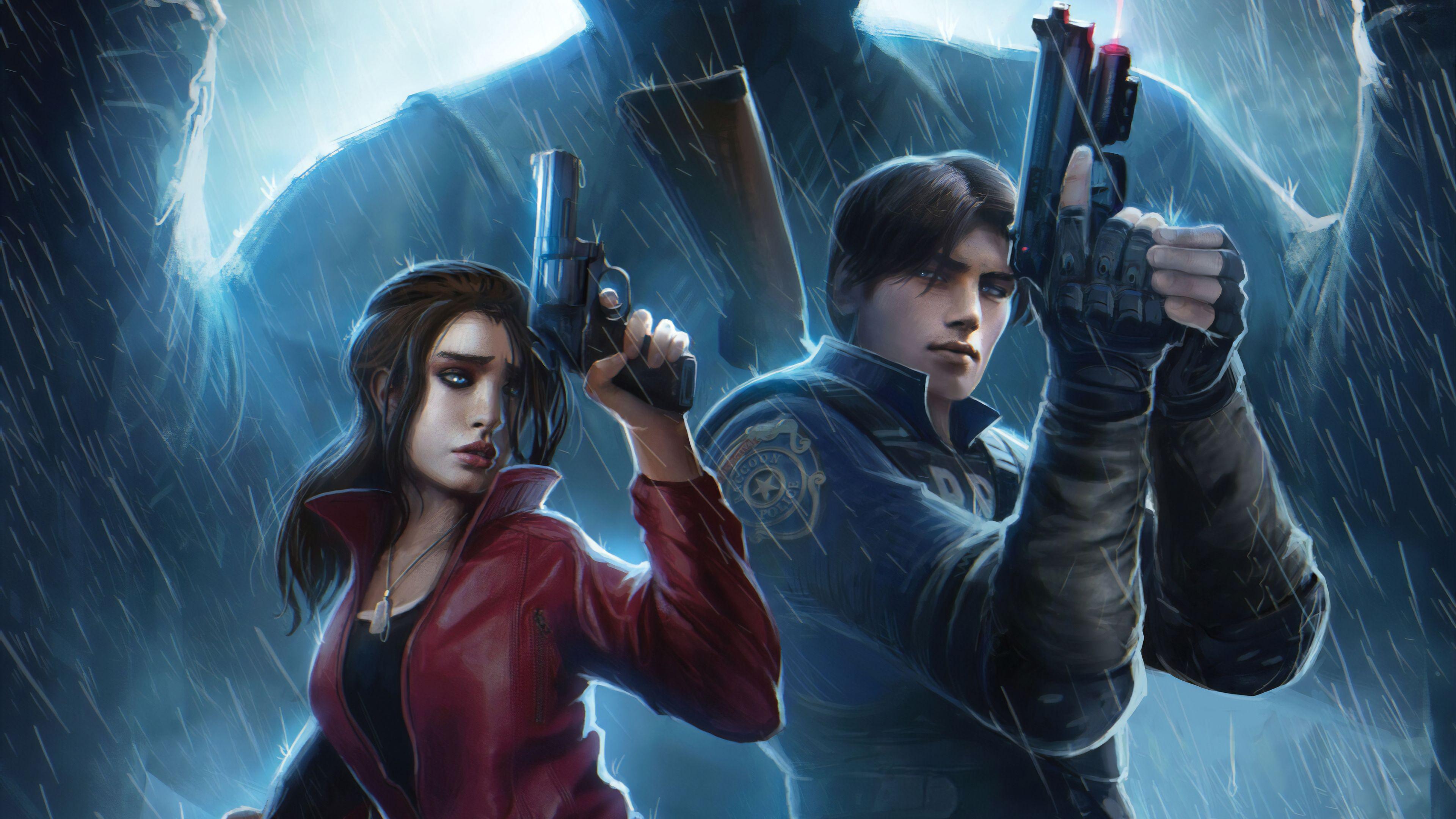 3840x2160 Claire Redfield And Leon Resident Evil 2 Art 4k, HD Games, 4k Wallpaper, Image, Background, Photo and Picture