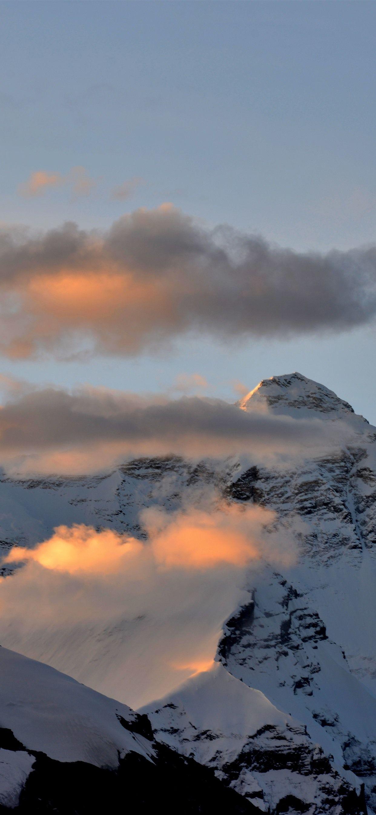 1242x2688 Snowy Mountain, Clouds 1242x2688 IPhone 11 Pro XS Max Wallpaper, Background, Picture, Image