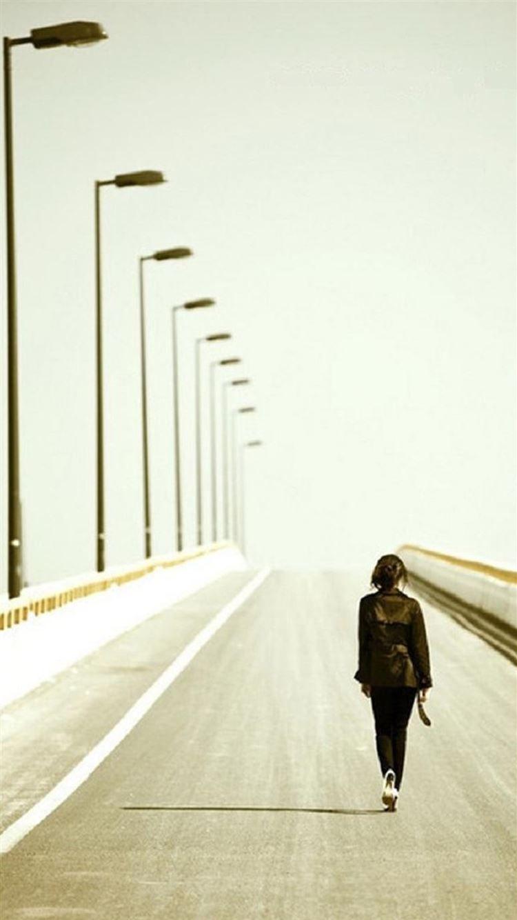 750x1334 Lonely Walking Long Road Art iPhone 8 Wallpaper Free Download