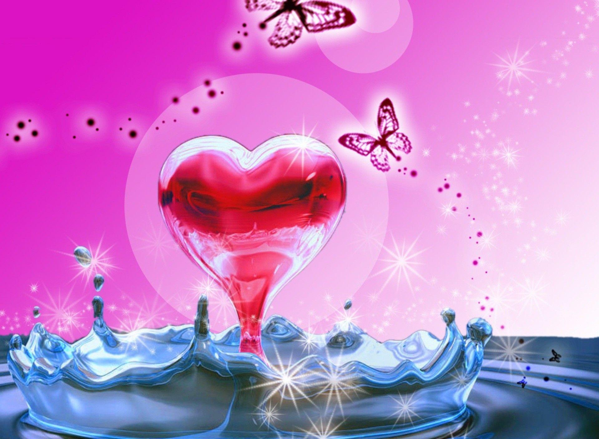 1920x1408 3D Heart In Water Wallpaper1920x1408 Wallpaper Screensaver