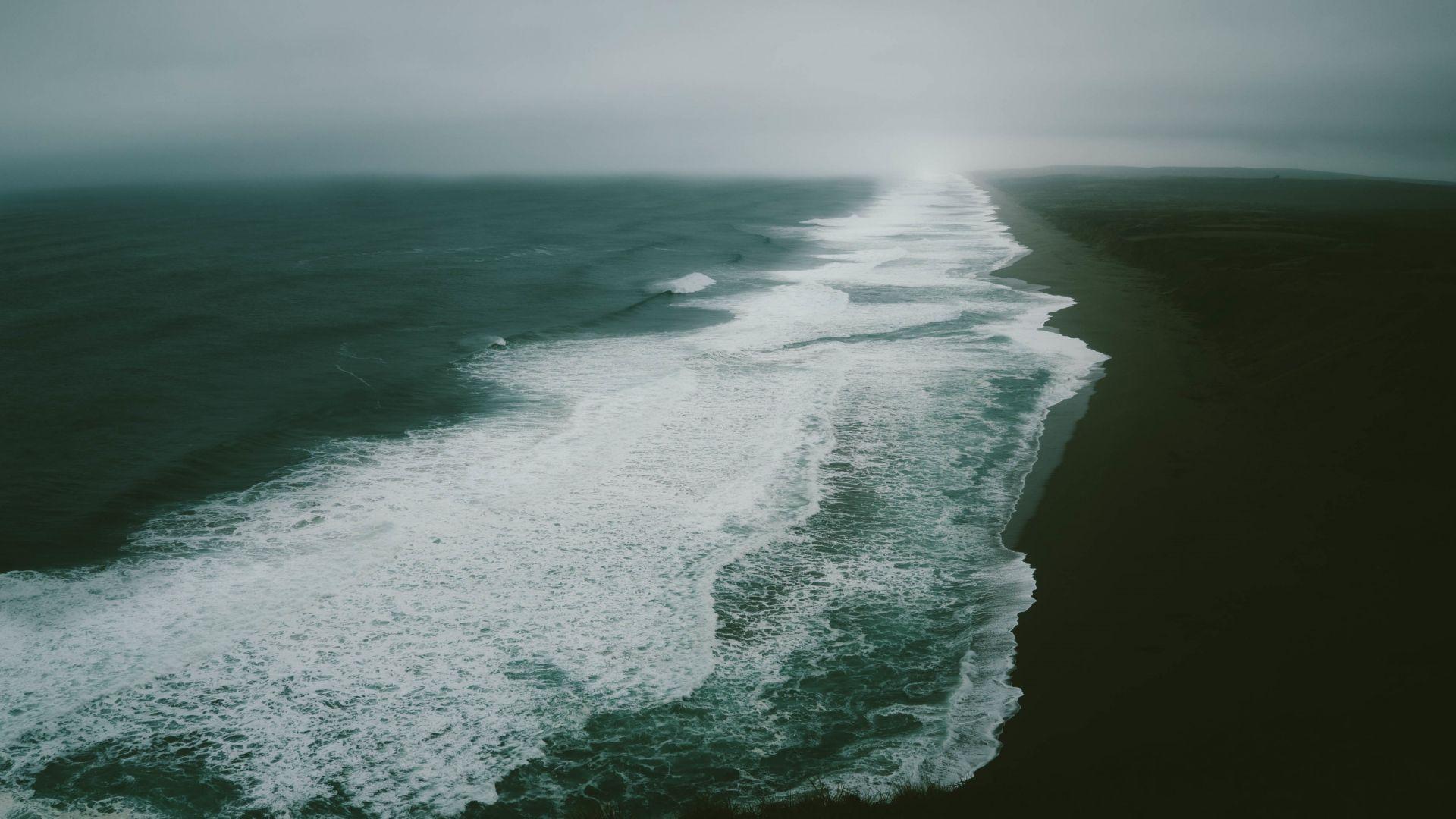1920x1080 Download 1920x1080 HD Wallpaper indian ocean coast top view overcast, Desktop Background HD
