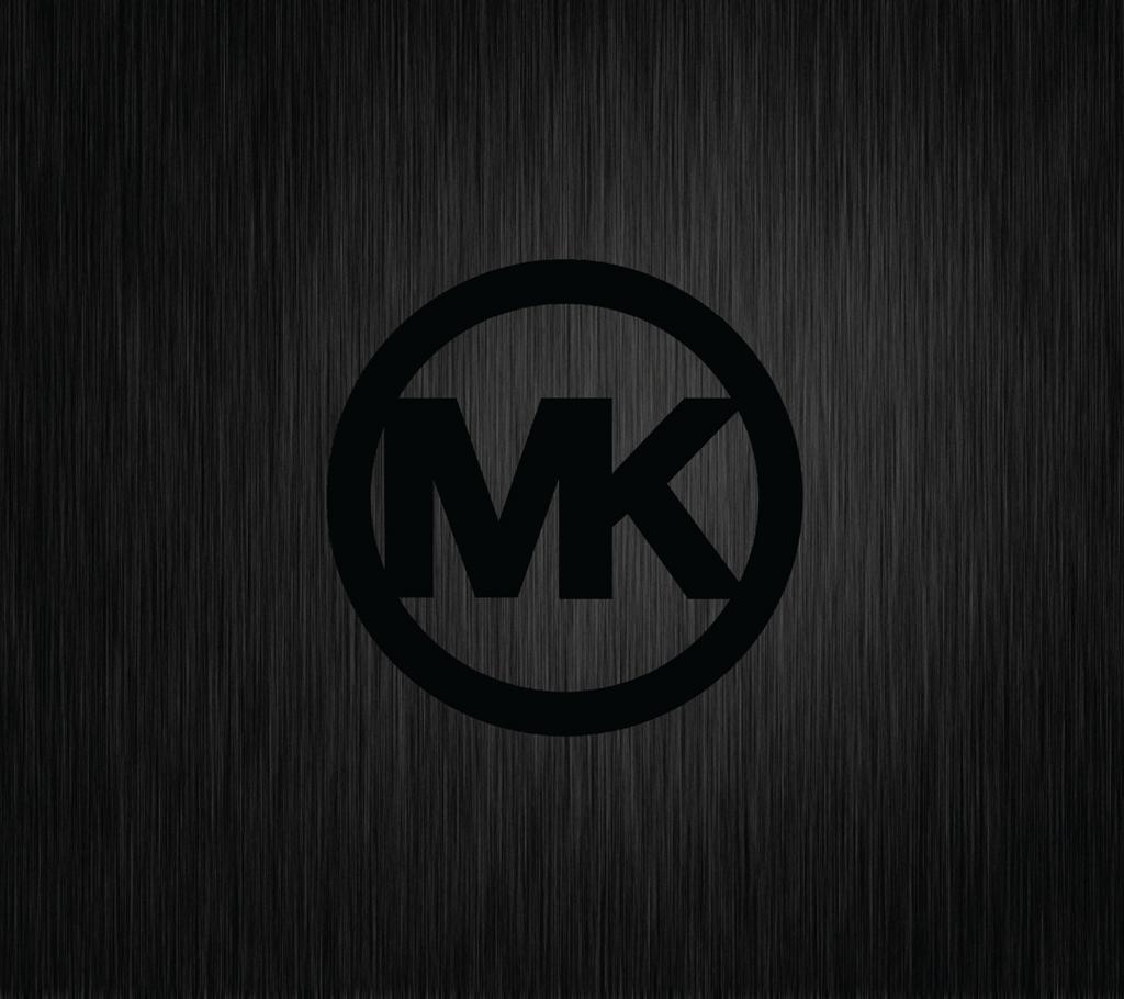 Michael Kors logo, brown plaster background, Michael Kors 3d logo