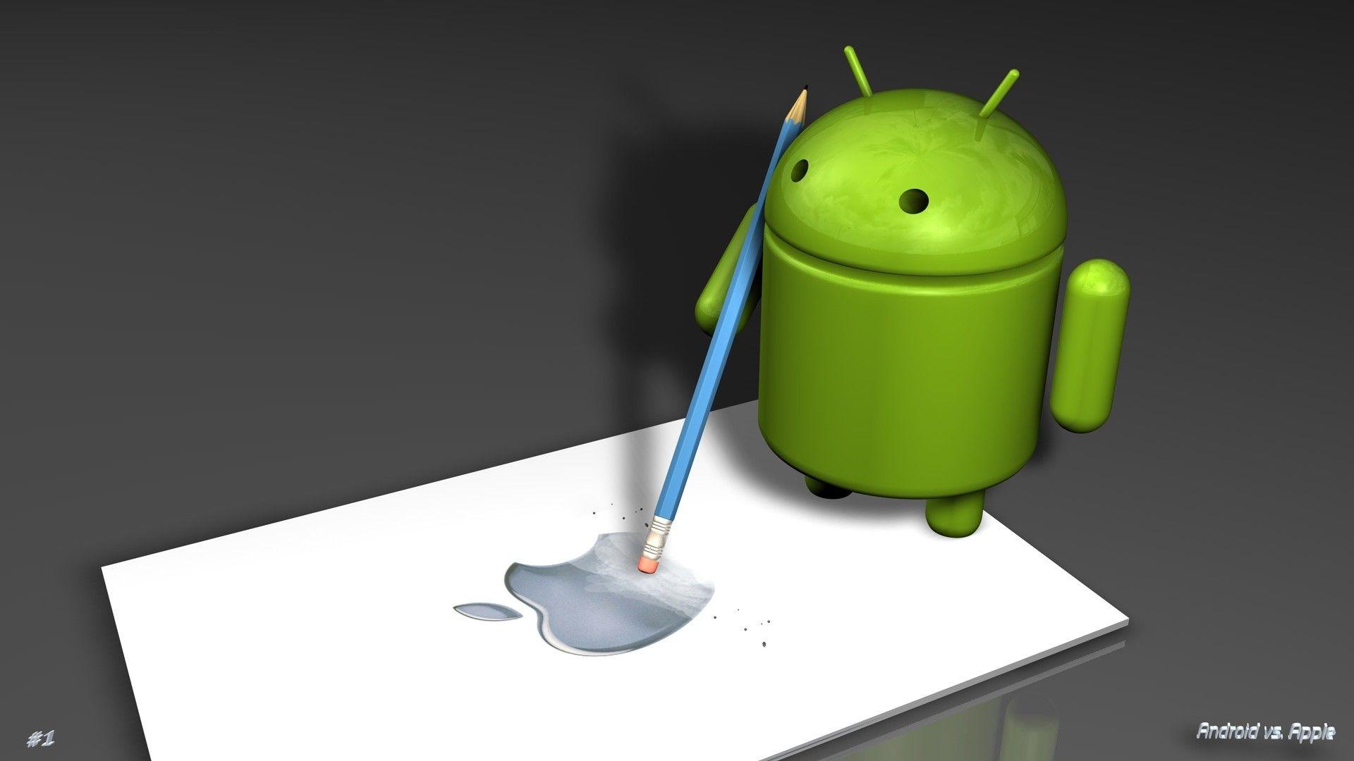 1920x1080 Android Vs Apple Wallpaper background picture
