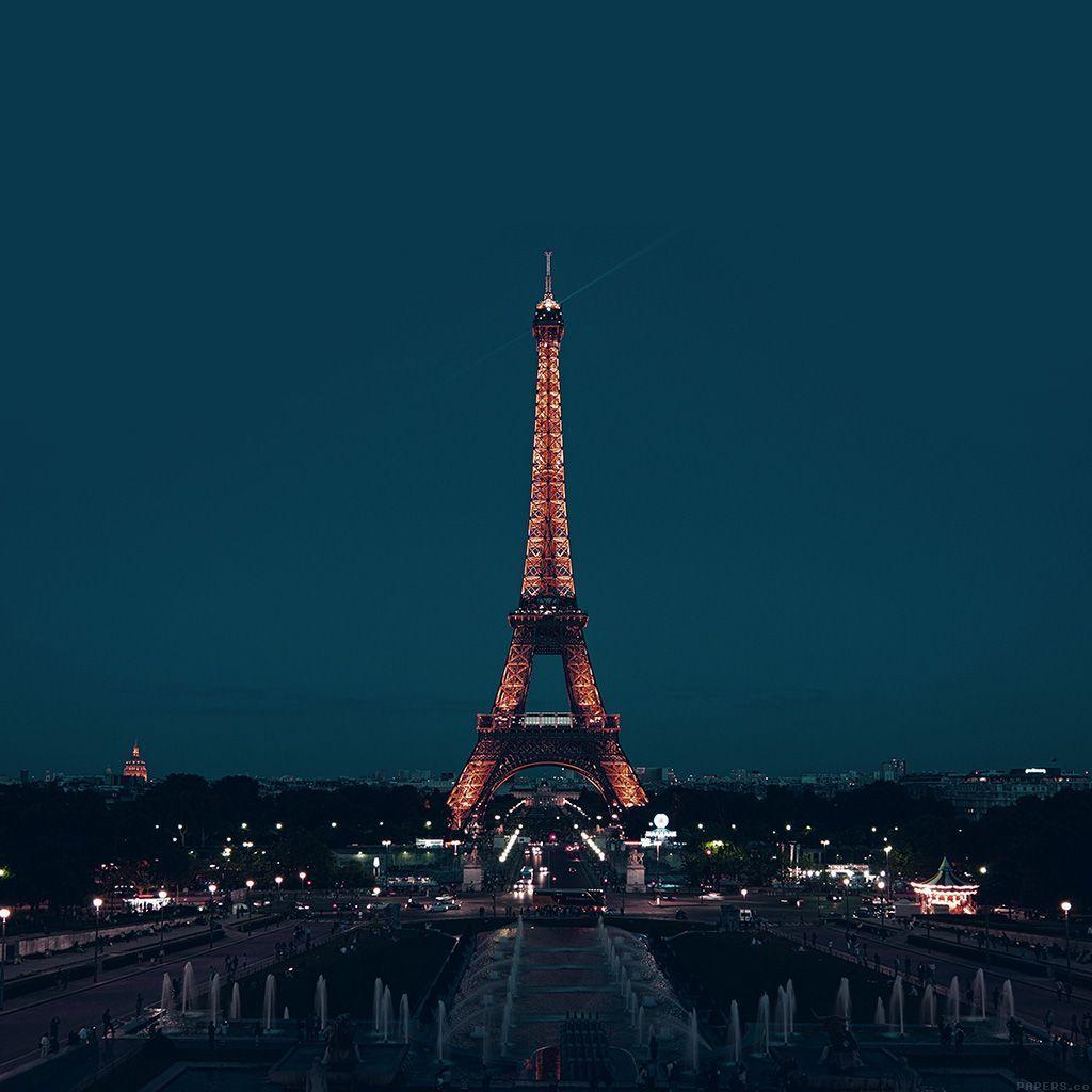 1024x1024 Blue Eiffel Tower Wallpaper