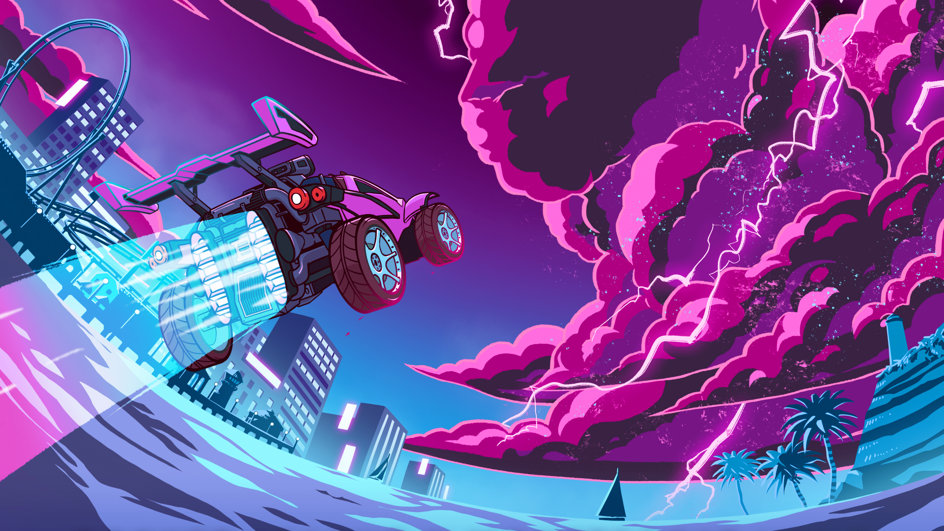 3000x1688 Rocket League X Monstercat HD Wallpaper