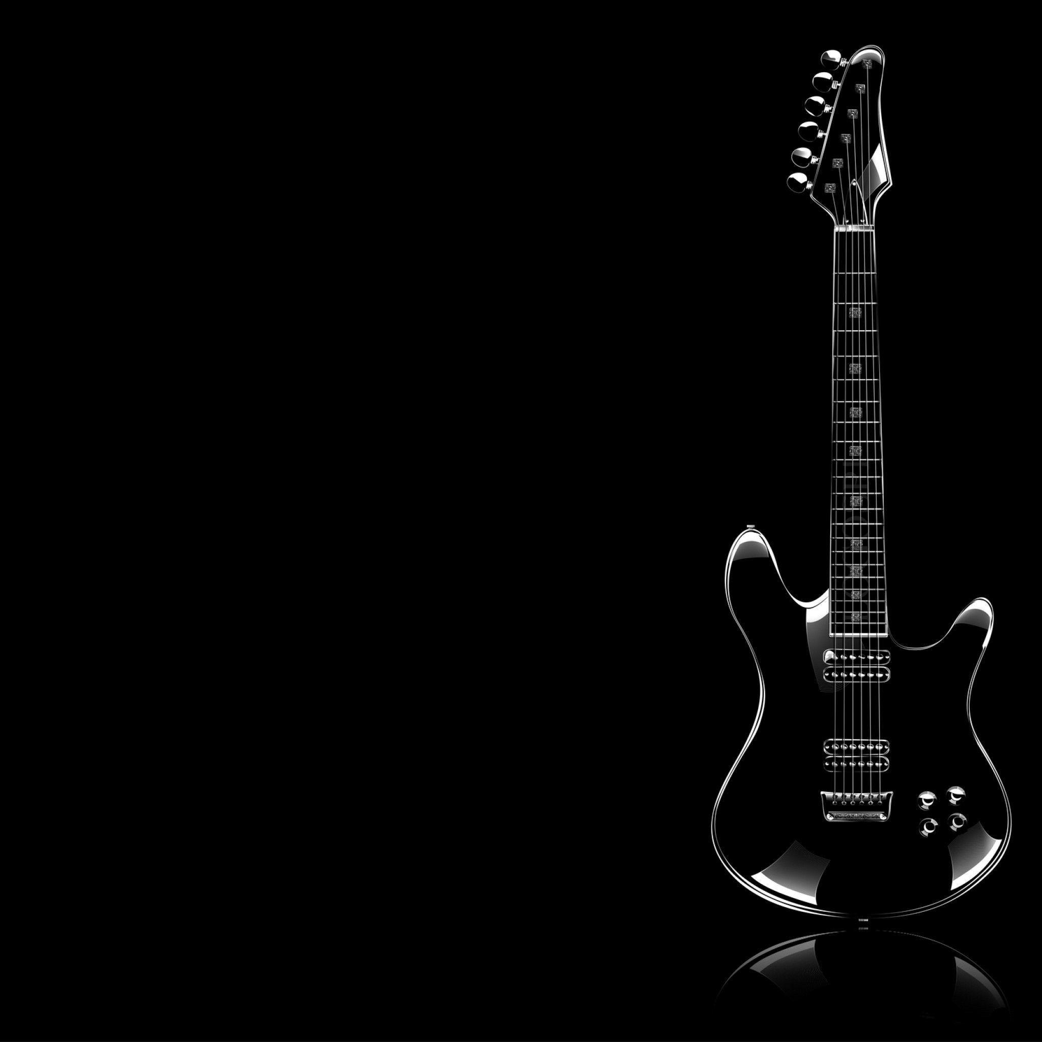 2048x2048 Glossy Black Wallpaper Black Guitar Wallpaper Phone