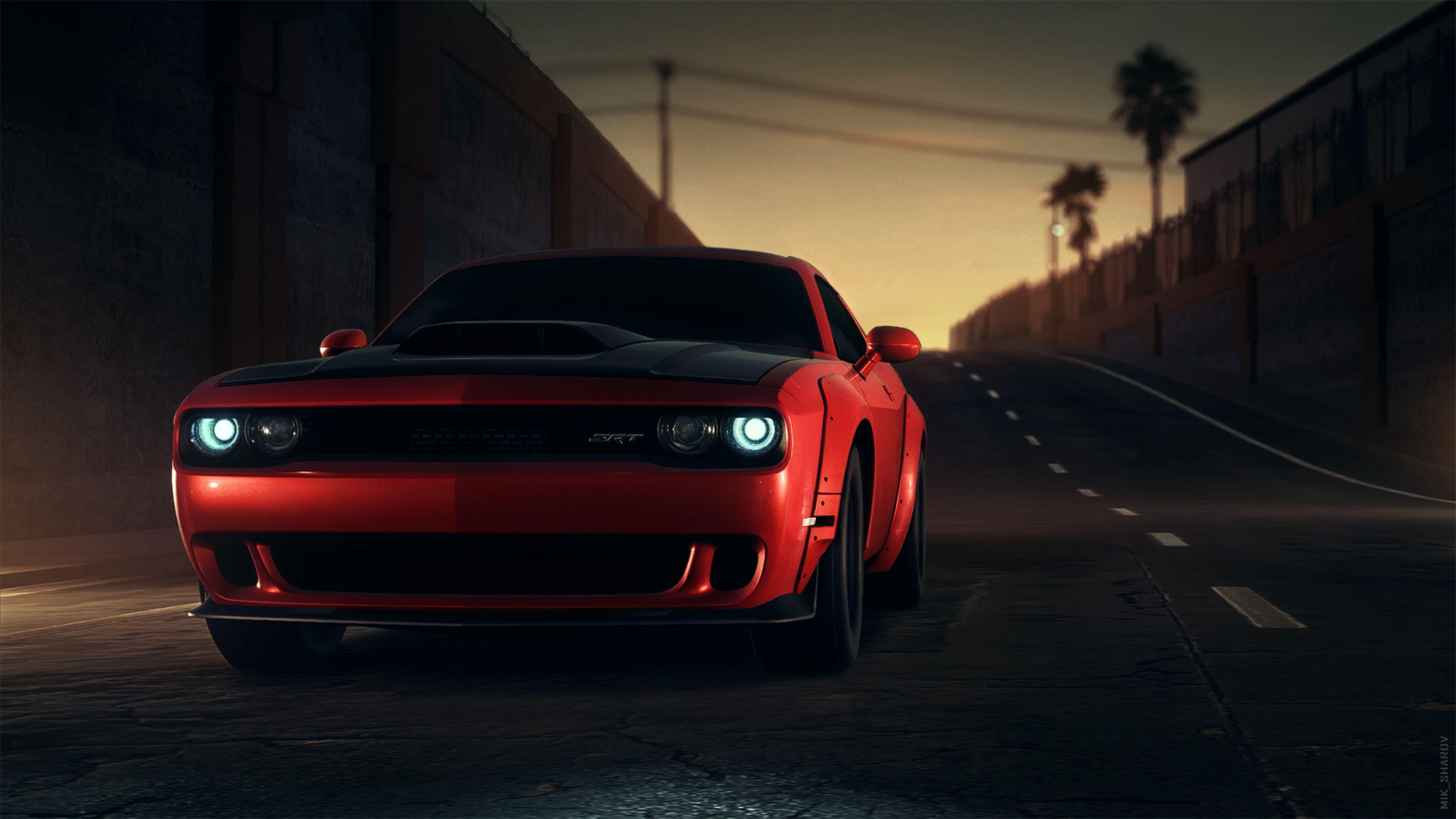 7111x4000 Red Dodge Challenger Srt 8k, HD Cars, 4k Wallpaper, Image, Background, Photo and Picture