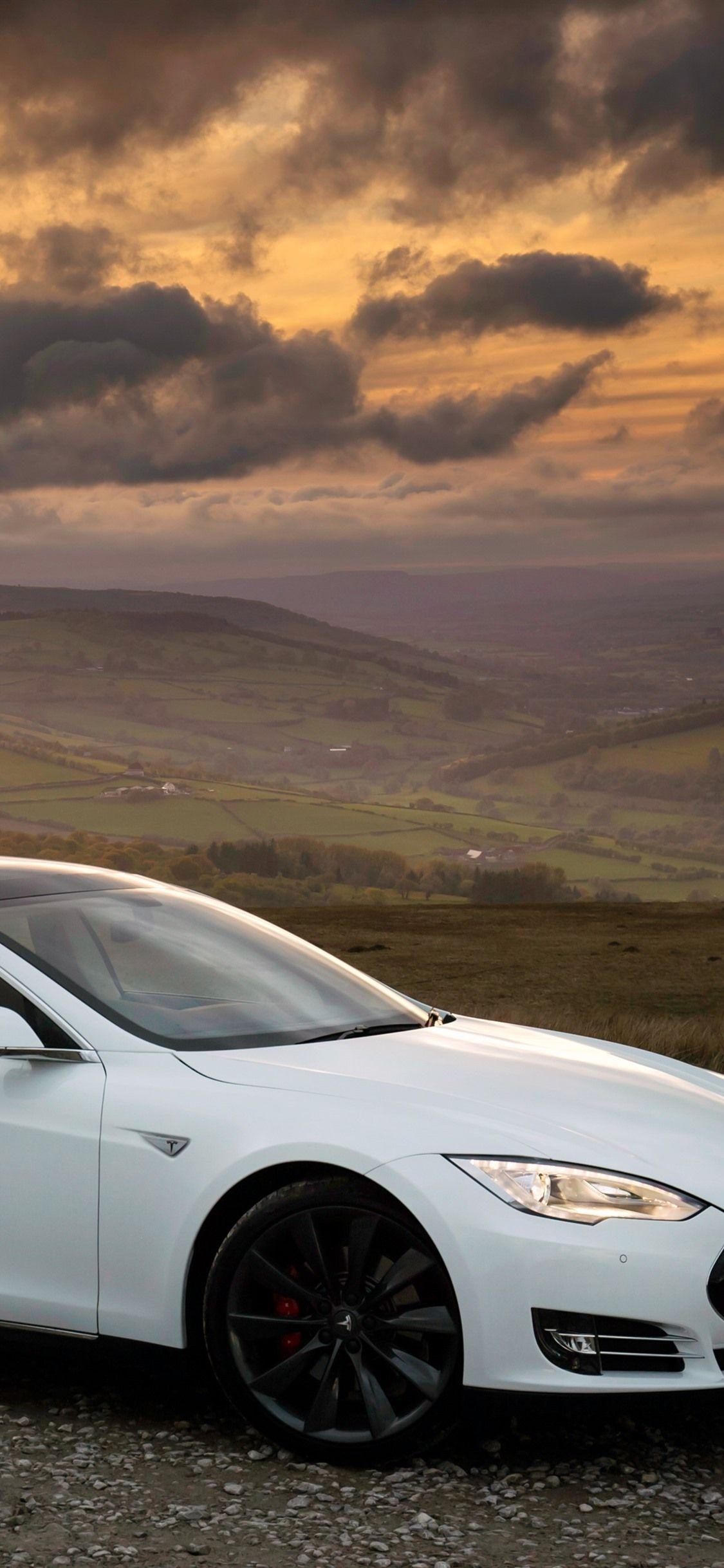 1125x2436 Tesla Model S White Car Side View 1242x2688 IPhone 11 Pro XS Max Wallpaper, Background, Picture, Image