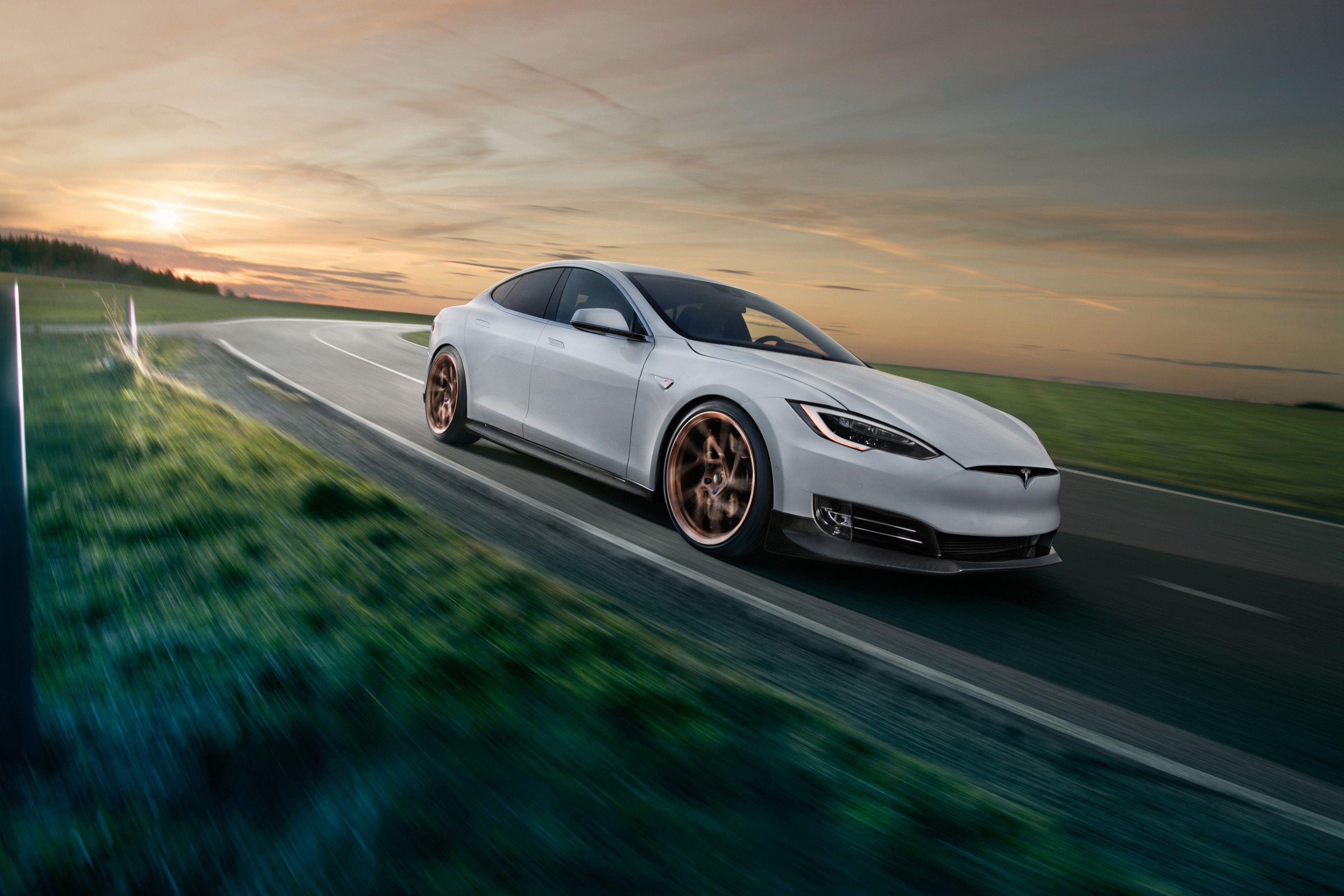 4096x2731 Desktop Wallpaper Tesla Motors Model S Novitec 2017 White 4096x2731