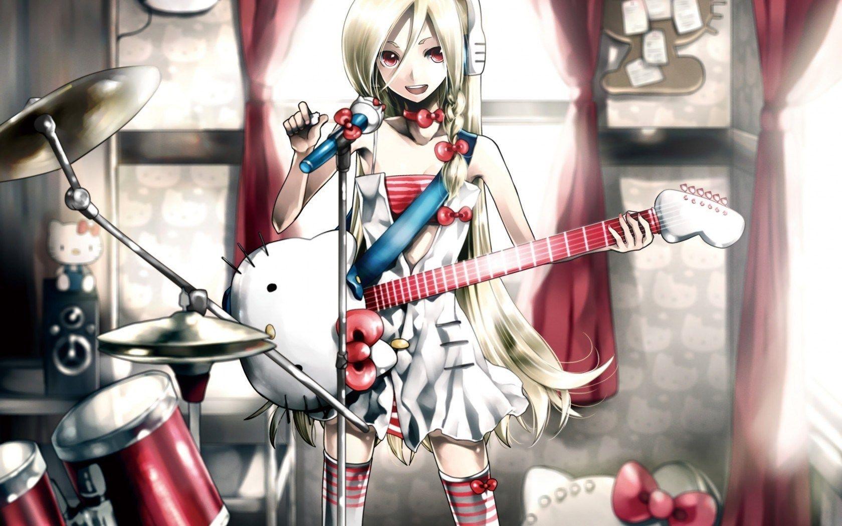 1680x1050 Cute Anime Music Wallpaper