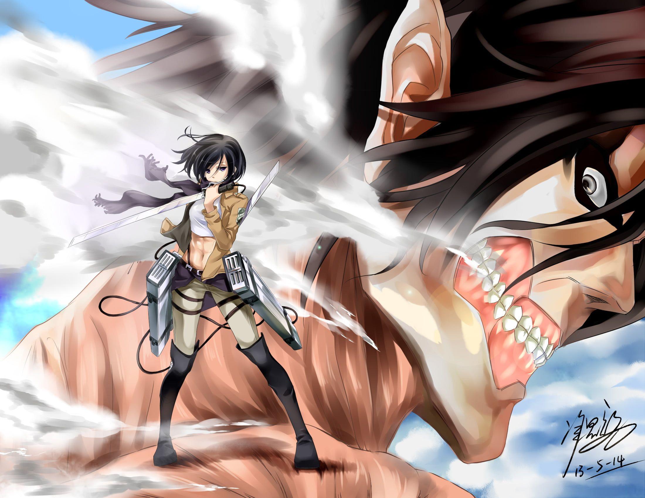 Attack On Titan Eren And Mikasa Wallpapers Top Free Attack On Titan