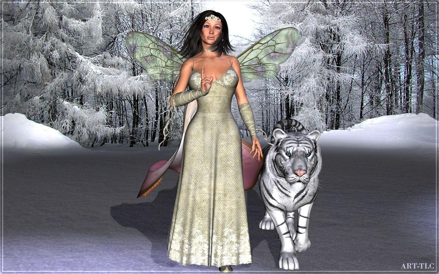 1440x900 Free Widescreen Wallpaper By ART TLC, Wallpaper TLC, Snow Fairies 5