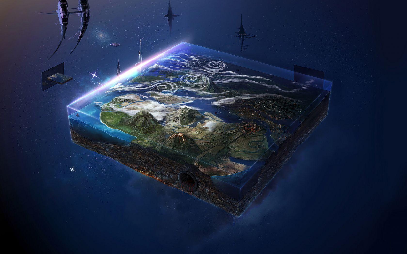1680x1050 3D Flat Earth and Abstract Wallpaper. All is Wall