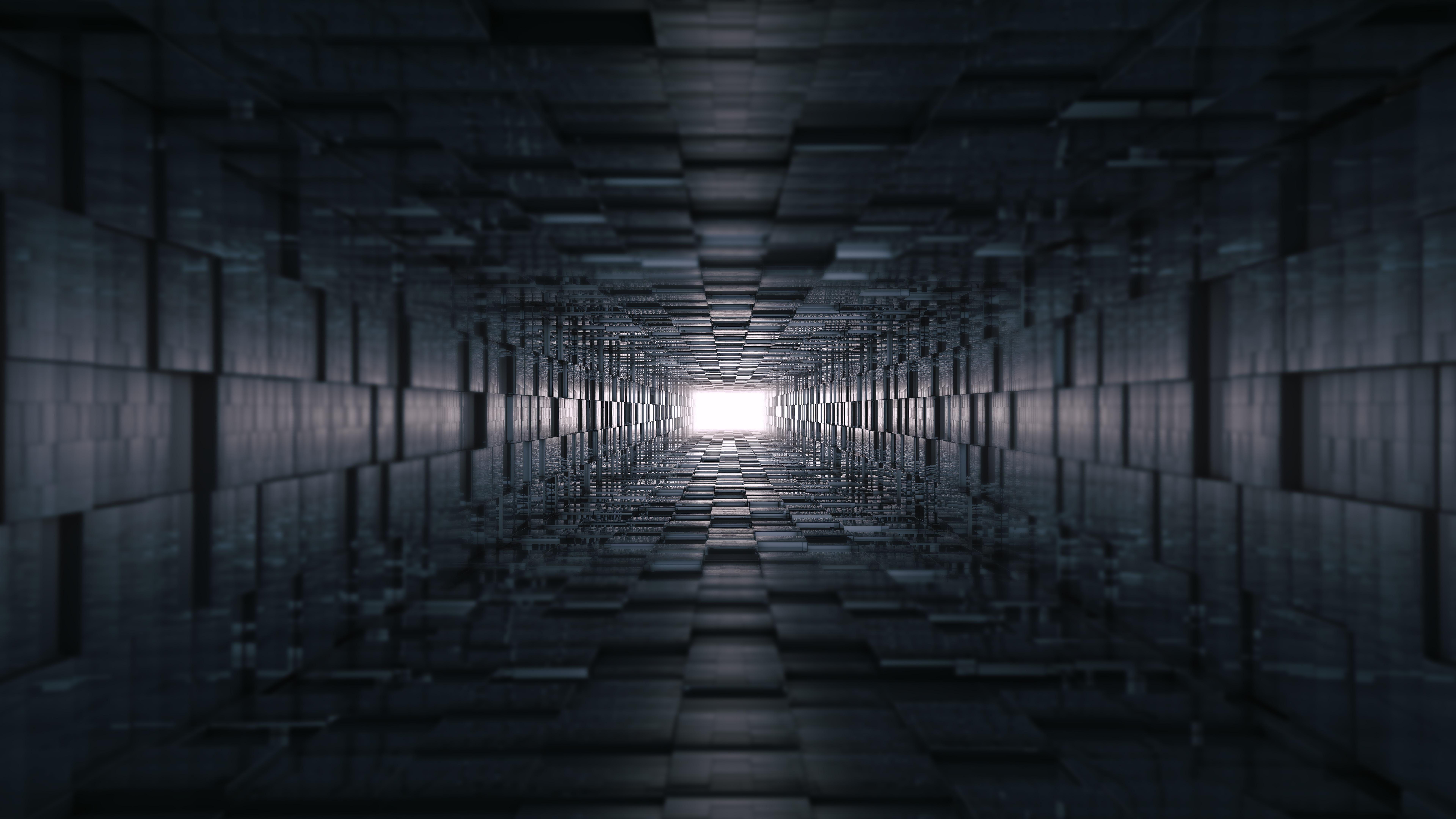 7680x4320 3D #structure #darkness #light #tunnel abstract art #abstract #black #symmetry K #wallpaper #hdwallpaperk wallpaper, Background picture, Abstract wallpaper
