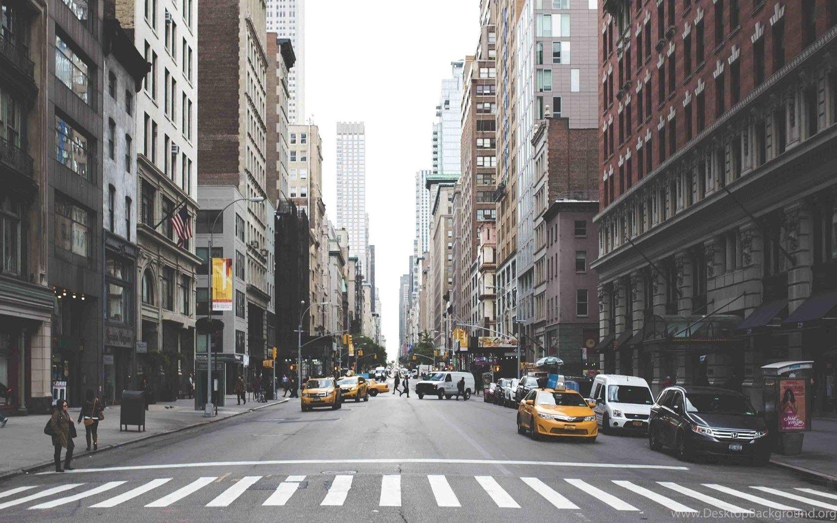 1680x1050 Day Vintage New York Street Photo Wallpaper HD Desktop Background