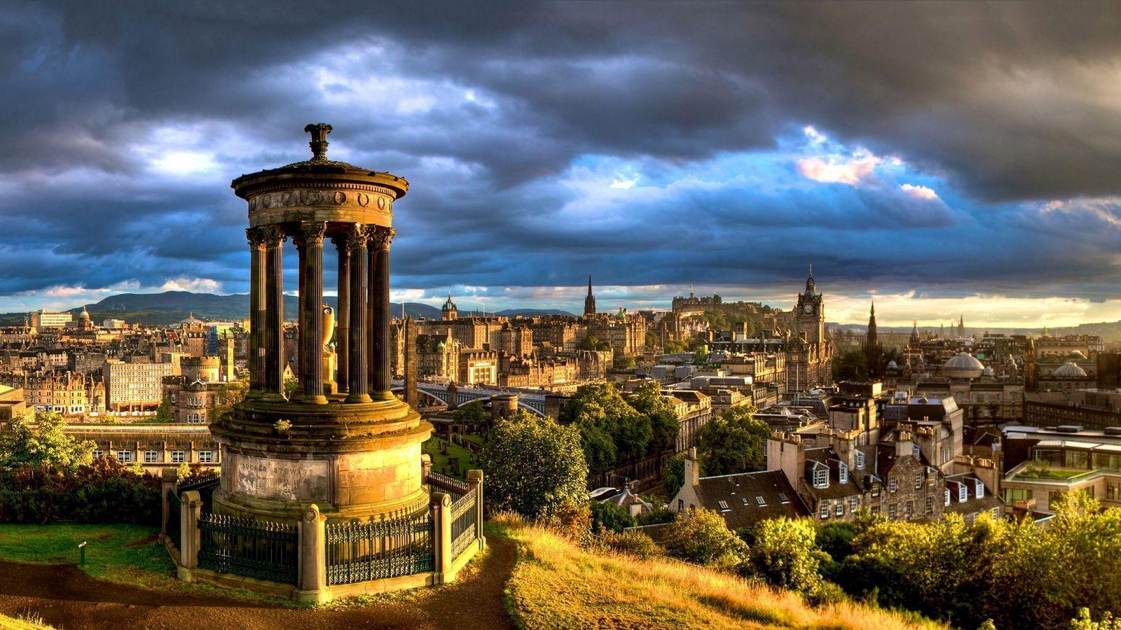 1600x900 Download wallpaper 1600x900 landscape, vintage, city, stone, building widescreen 16:9 HD background