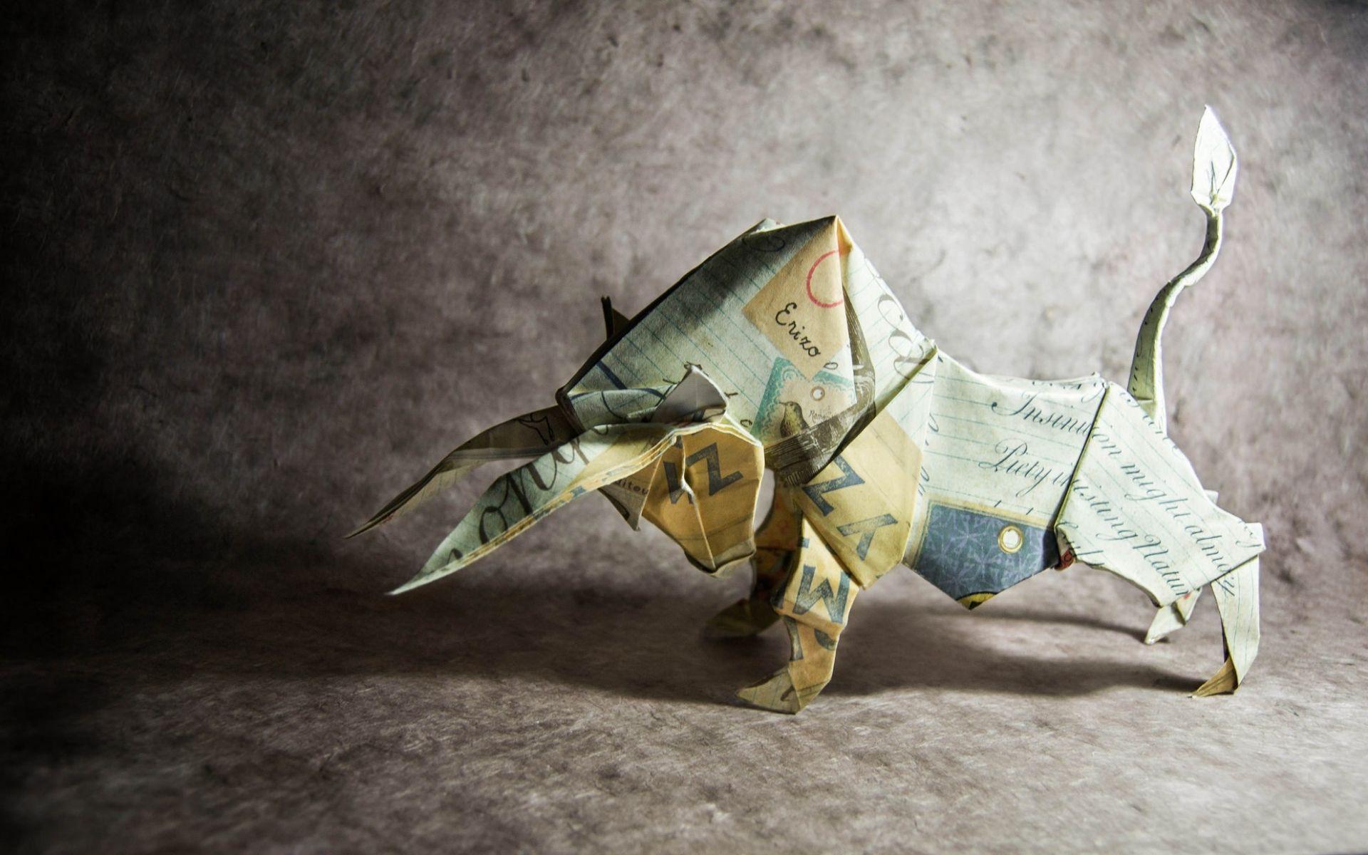 1920x1200 Origami Bull wallpaper. Origami Bull