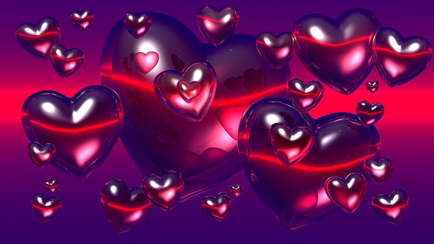 1680x945 3D Moving Hearts Desktop Wallpaper. Beautiful Widescreen Desktop Wallpaper, Desktop Wallpaper and Naruto Desktop Background