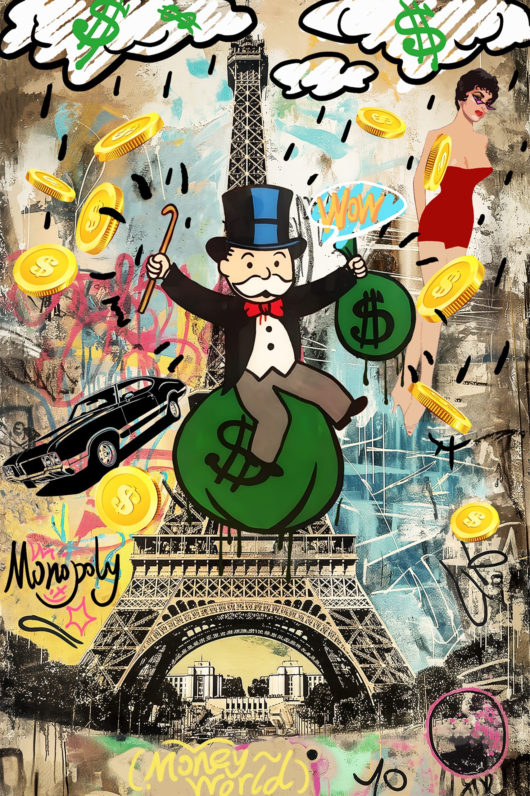 1707x2560 Monopoly Man Glass Wall Art 48x32