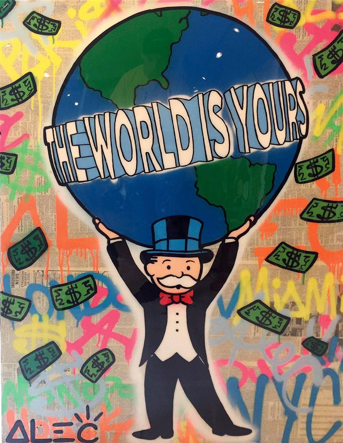 1107x1431 Alec Monopoly world is yours canvas inch / 40 x 60 cm / No frame