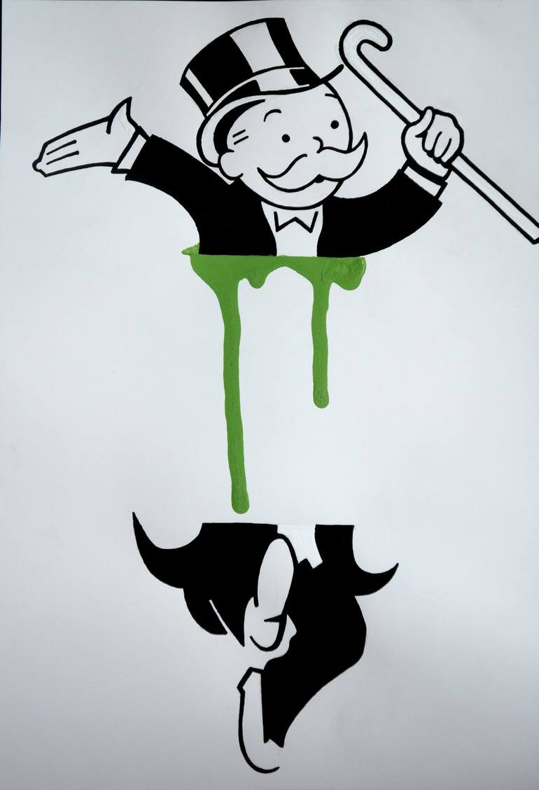 770x1128 Split Mr. Monopoly Drawing by Martin Gerstenberger. Saatchi Art Puerto Rico