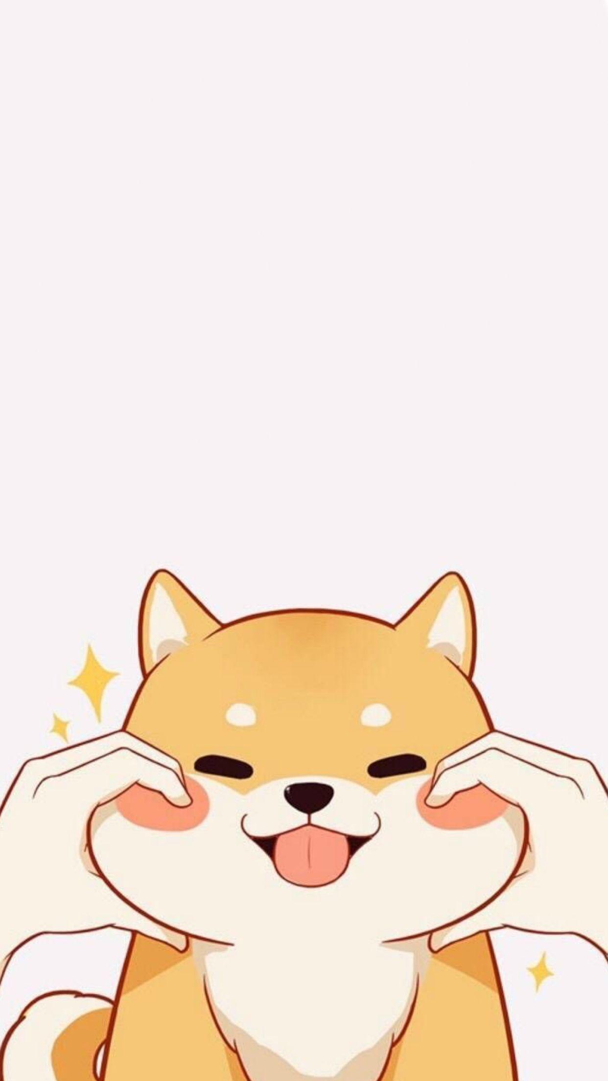 Sweet little cute kawaii anime cartoon puppy dog Vector Image