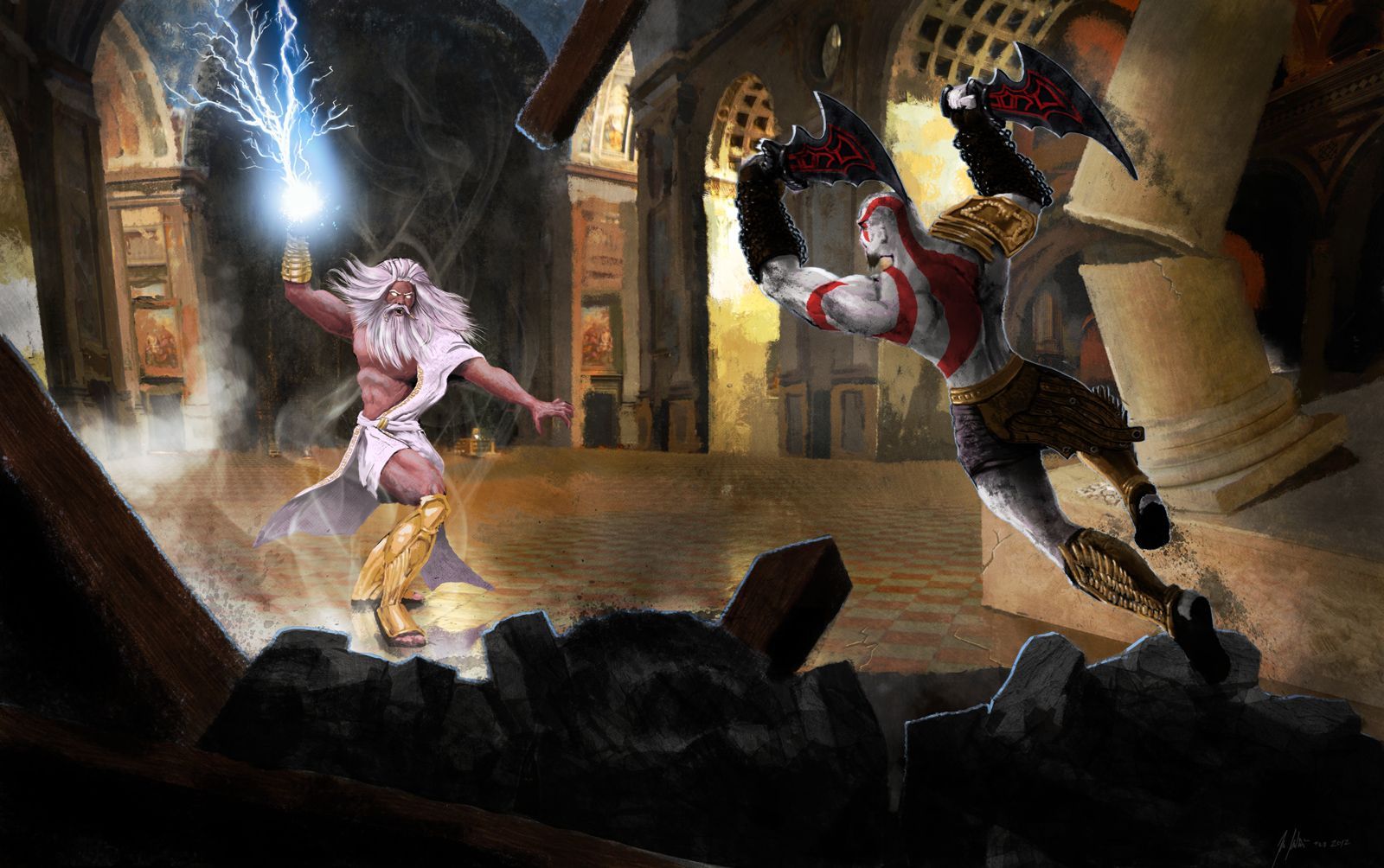 1600x1004 Kratos Vs Zeus Wallpaper