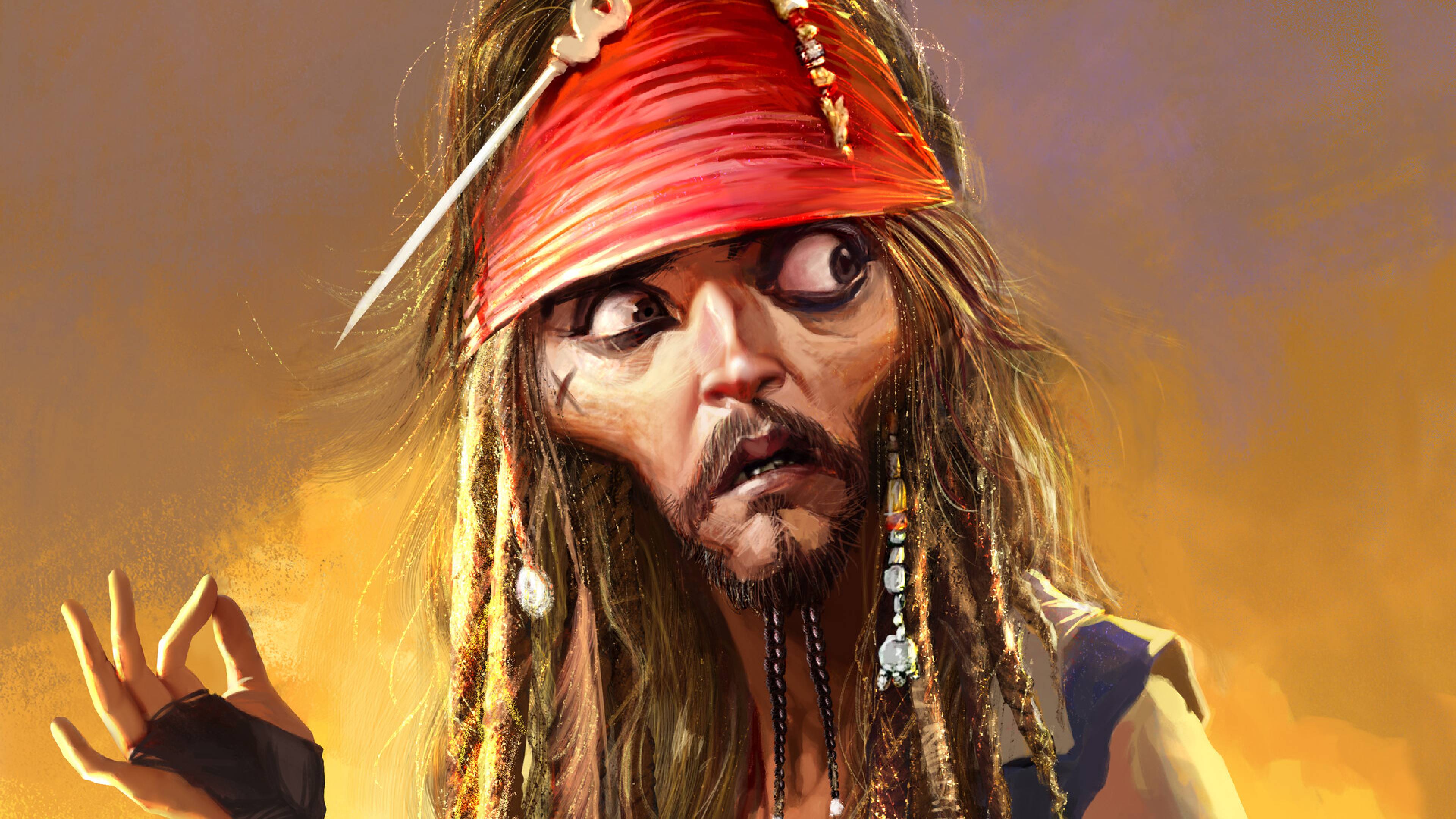 3840x2160 Jack Sparrow Pirates Of The Caribbean Funny 4K Wallpaper, HD Artist 4K Wallpaper, Image, Photo and Background