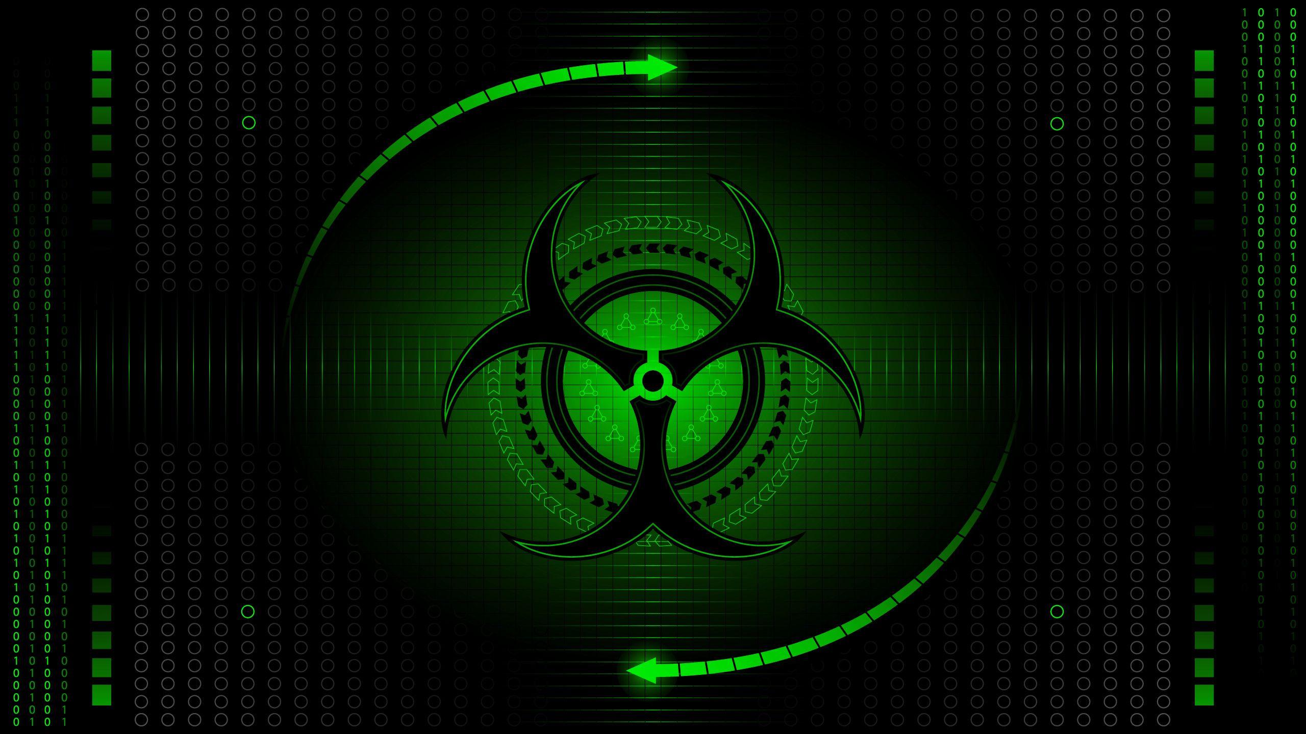 2560x1440 Green Wallpaper Biohazard Symbol