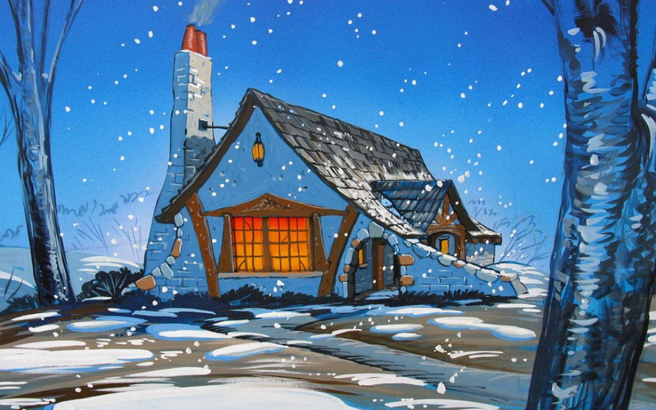 1280x800 Winter Cottage Wallpaper and Background Imagex800