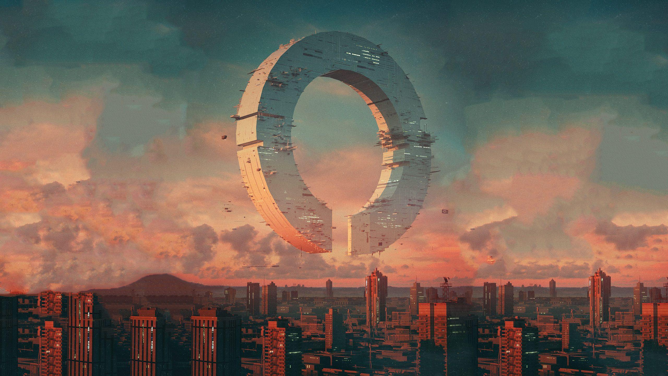 2560x1440 Fictional Artwork Building City, HD Artist, 4k Wallpaper, Image, Background, Photo and Picture
