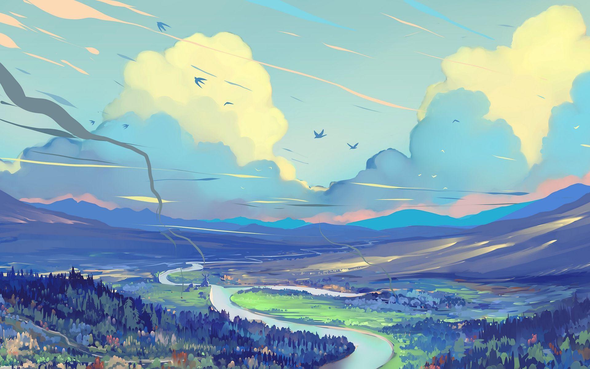 1920x1200 Fictional cities wallpaper. Landscape wallpaper, Landscape wall art, Art wallpaper