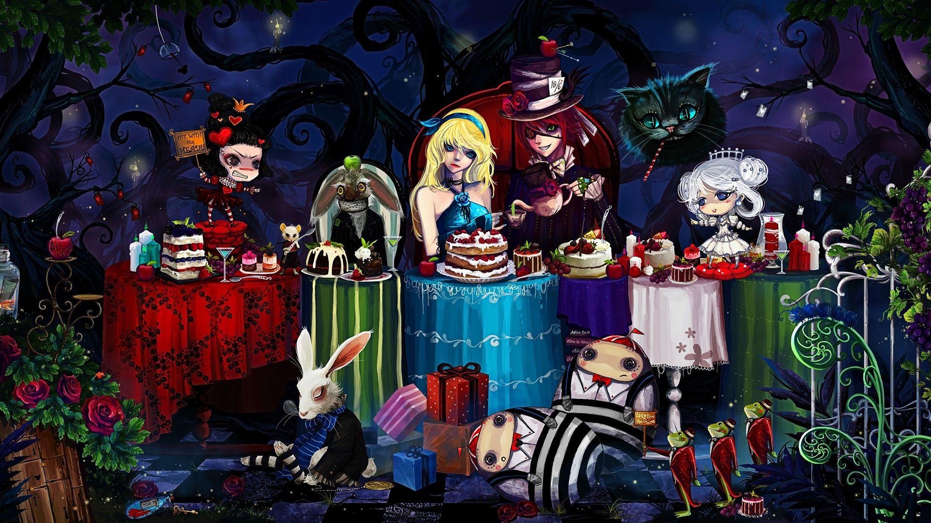 1920x1080 Wonderland Characters Fictional Country Wallpaper 28566