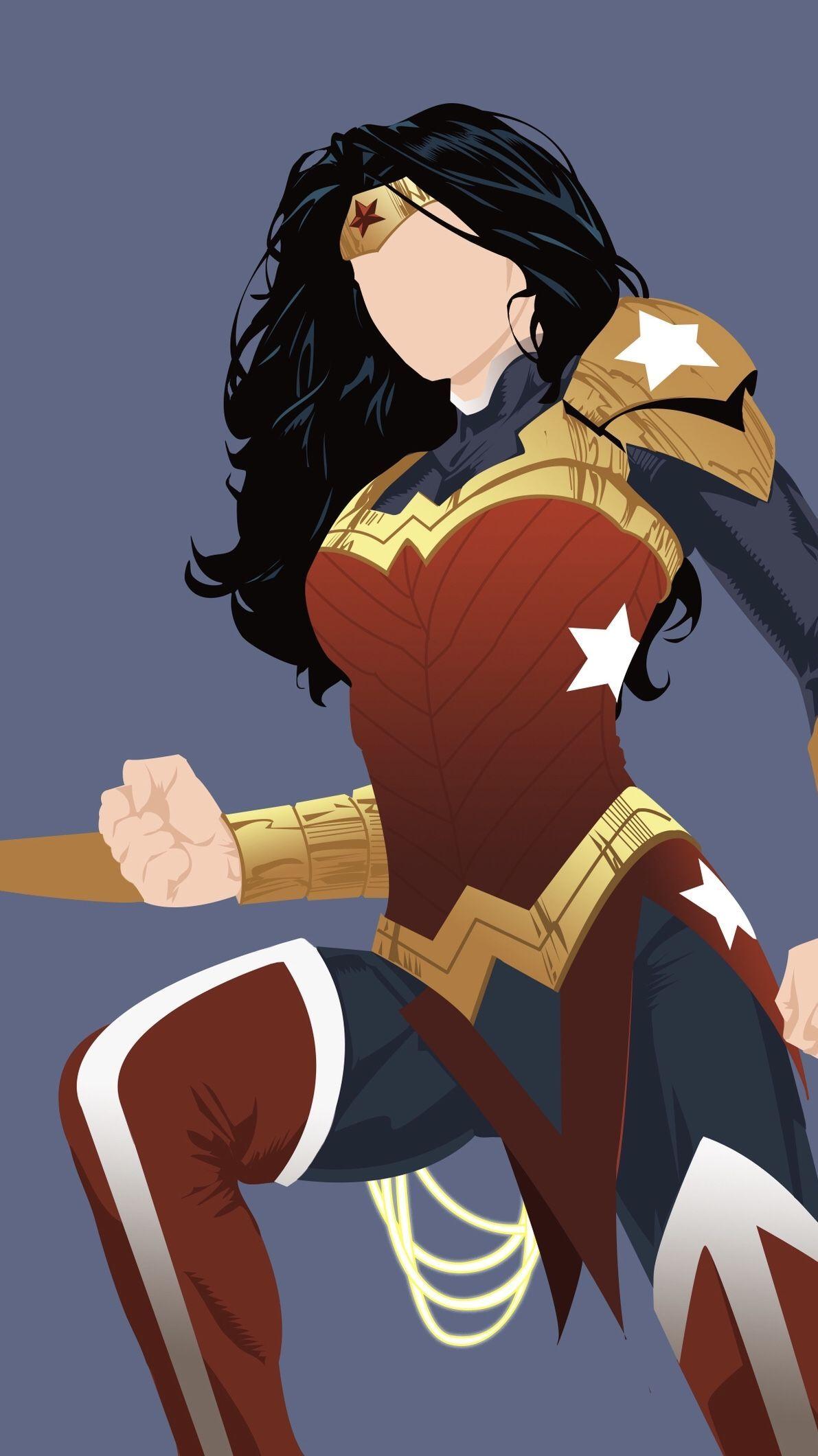 1191x2120 Wonder Woman Cartoon Wallpaper iPhone