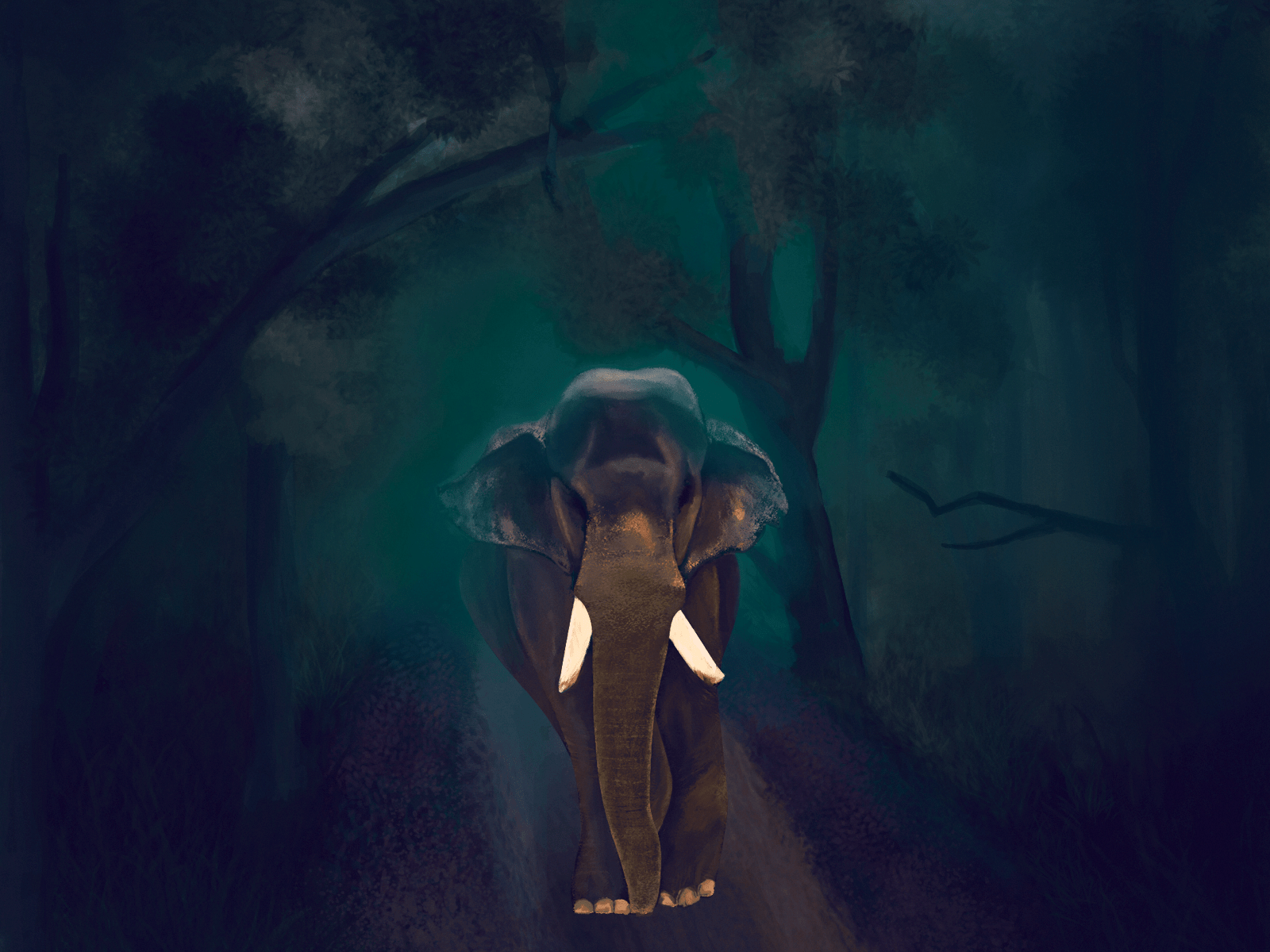 1600x1200 Digital painting kerala elephant by Renjith Ravindran on Dribbble