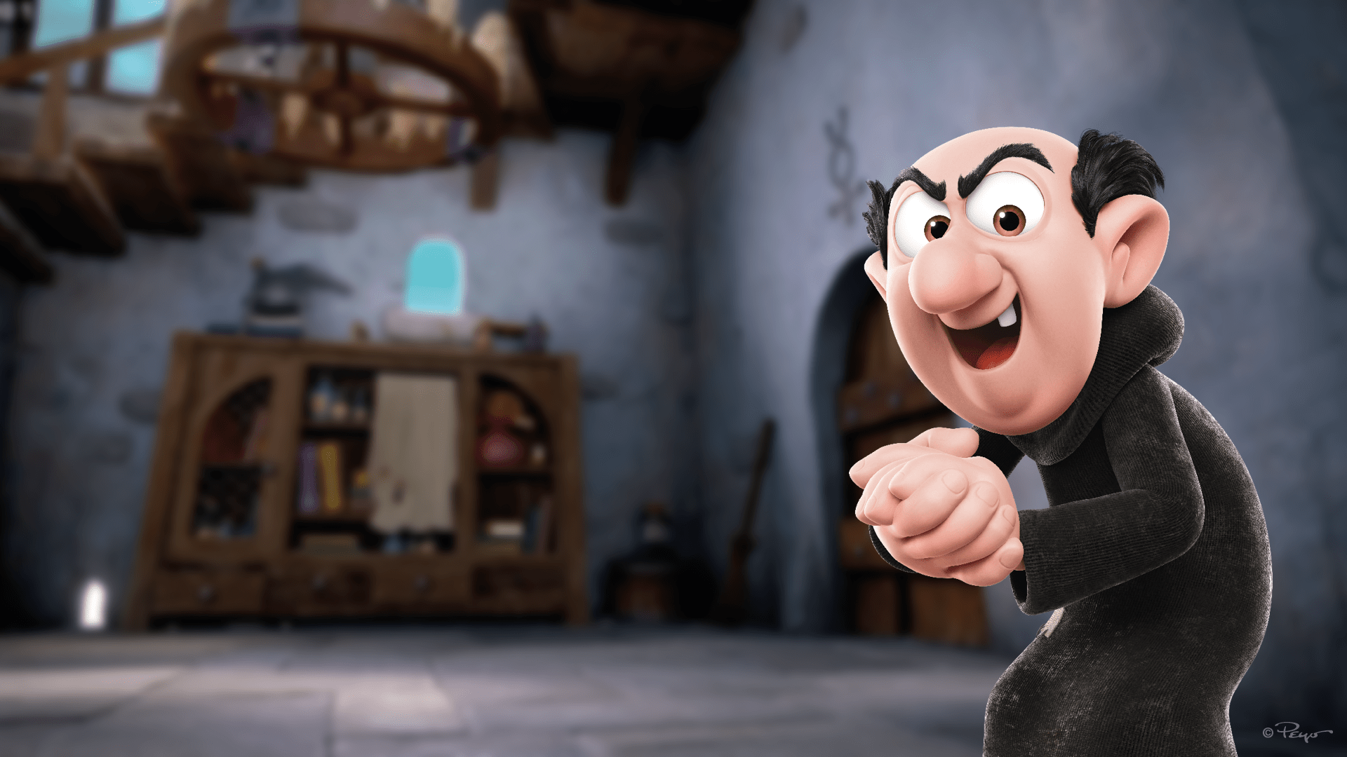 1920x1080 NickALive!: First Look at 3D 'The Smurfs' Logo Unveiled + Official Zoom Background
