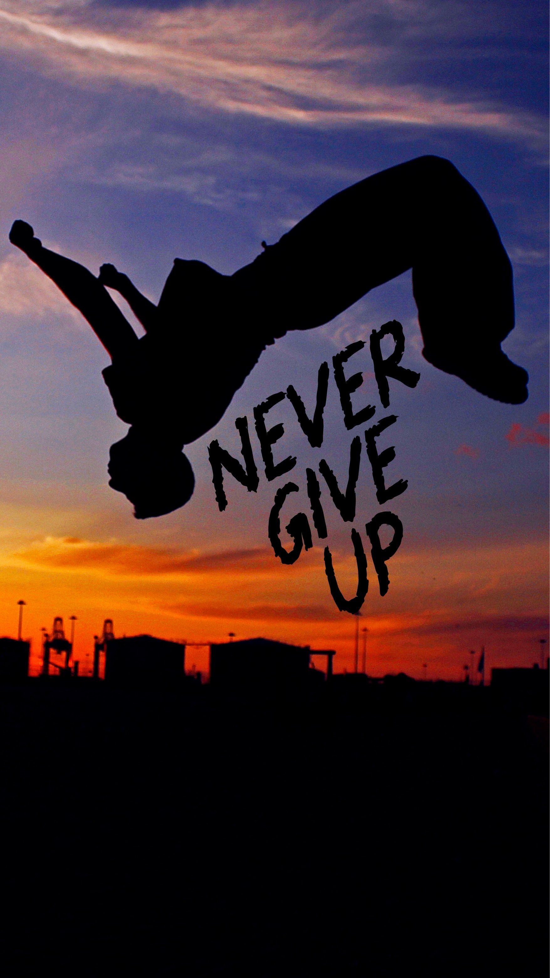 1755x3120 Motivation Phone Wallpaper contain text "NEVER GIVE UP"