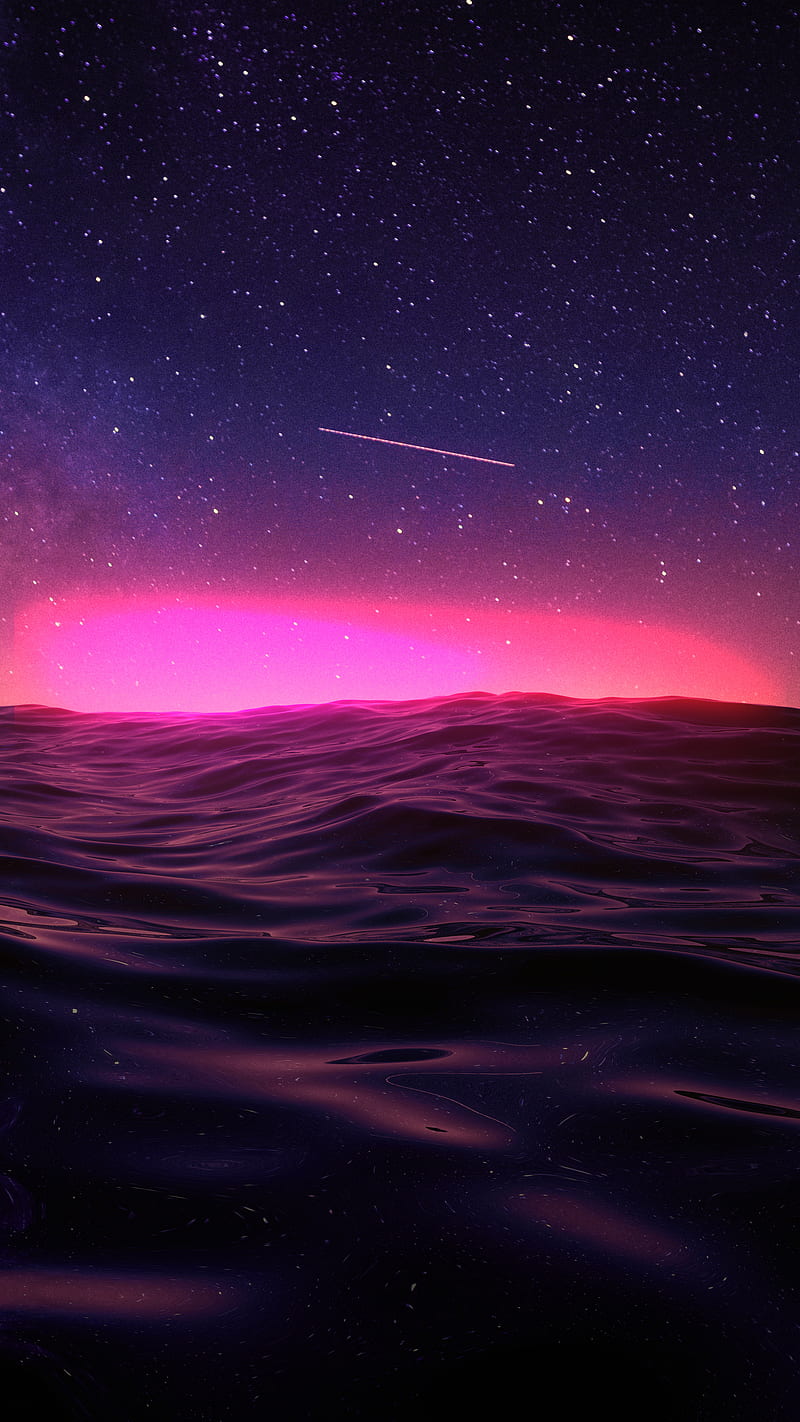 800x1422 HD night open sea wallpaper