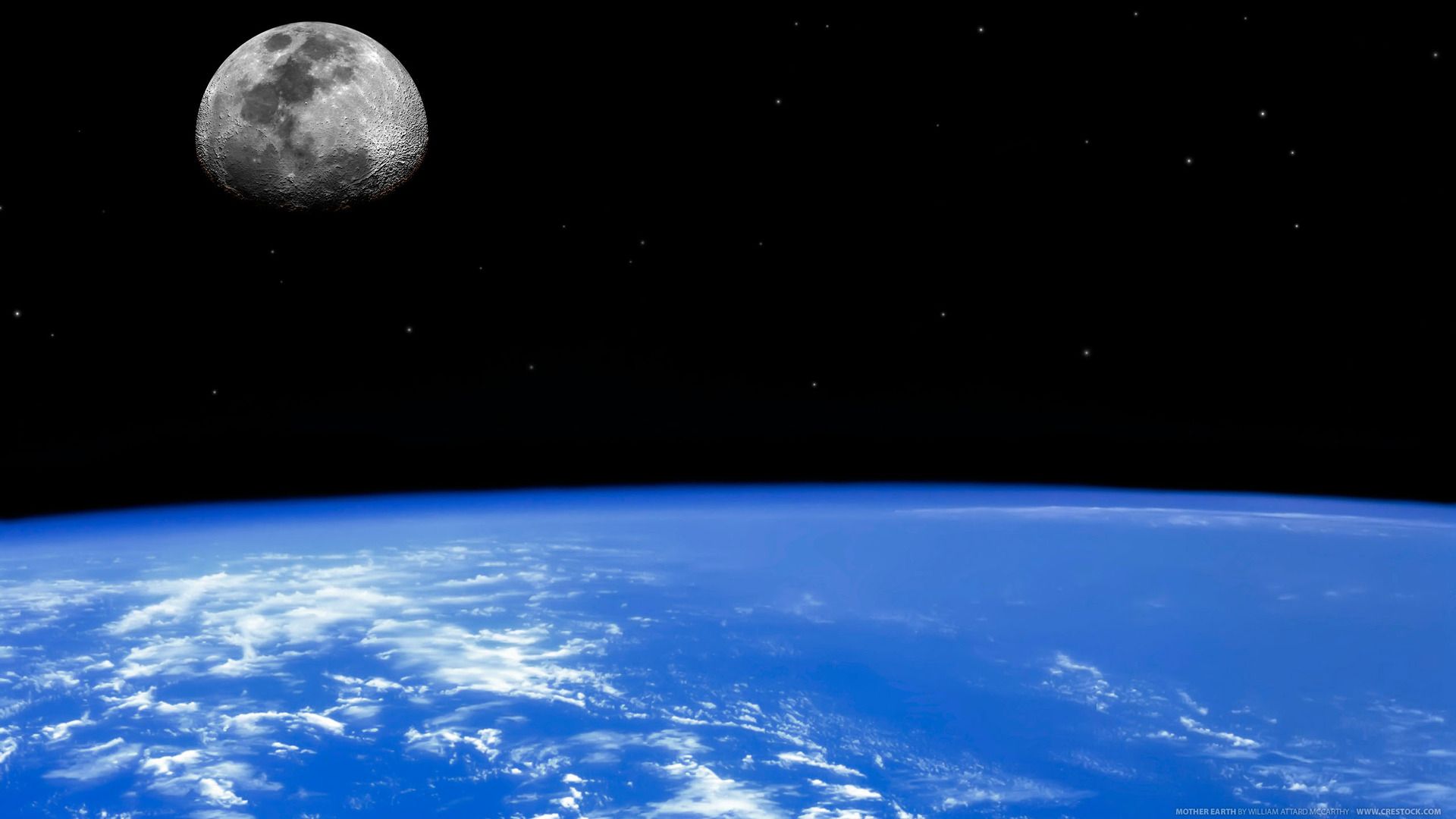 1920x1080 Desktop wallpaper: Space, From Space, Earth, Horizon, Moon, Planet 4K free download for PC. 158691