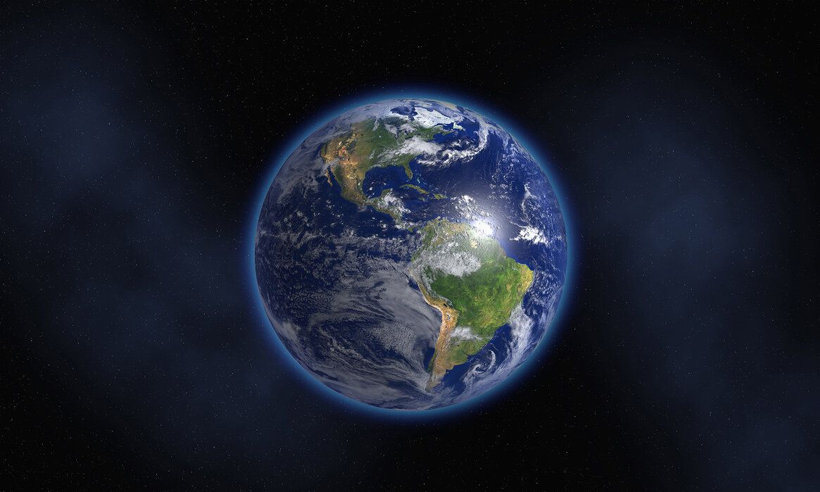1165x699 Glowing Earth floating in Space