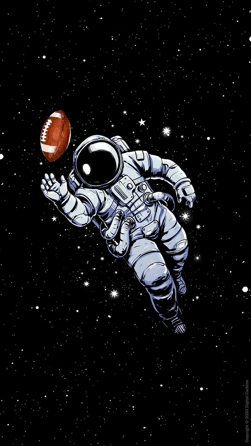 800x1422 Space Football, American football, Digital, fantasy, illustration, esports, stars, HD phone wallpaper